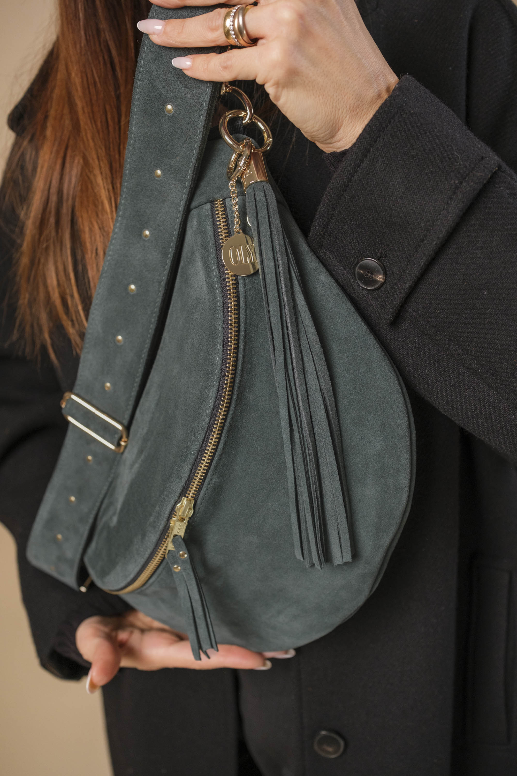 Banane Simple Cuir Daim Bottle (avec Pompon)