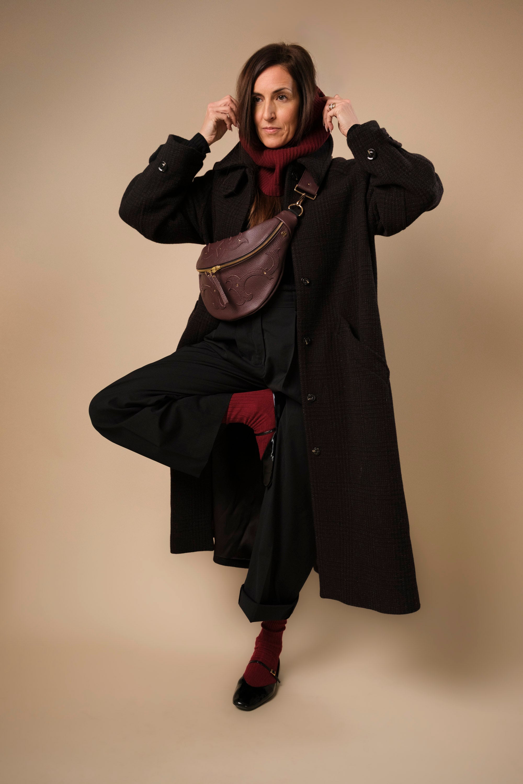 Banane Calamity Cuir Grainé Burgundy