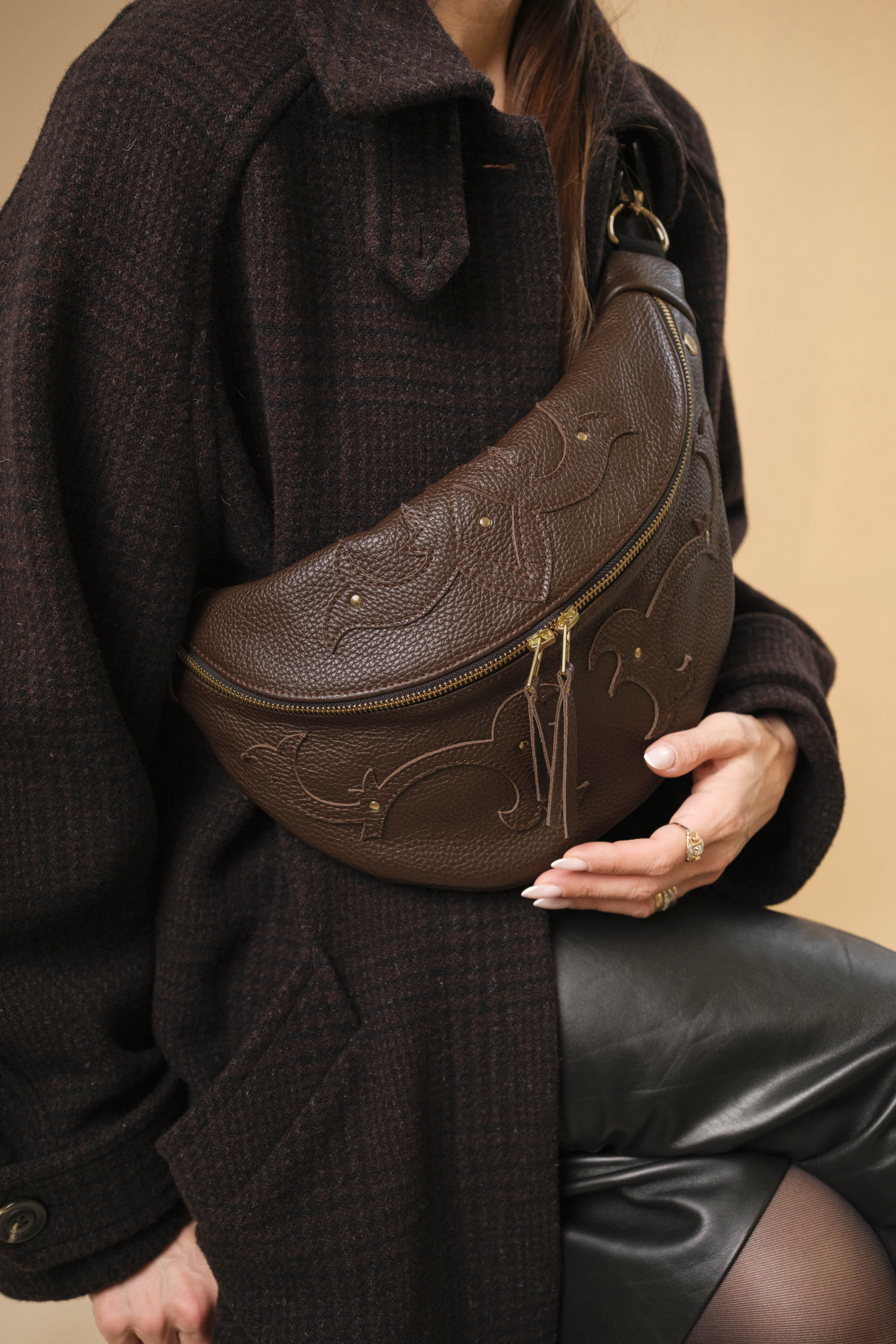 Banane Calamity Cuir Grainé Choco