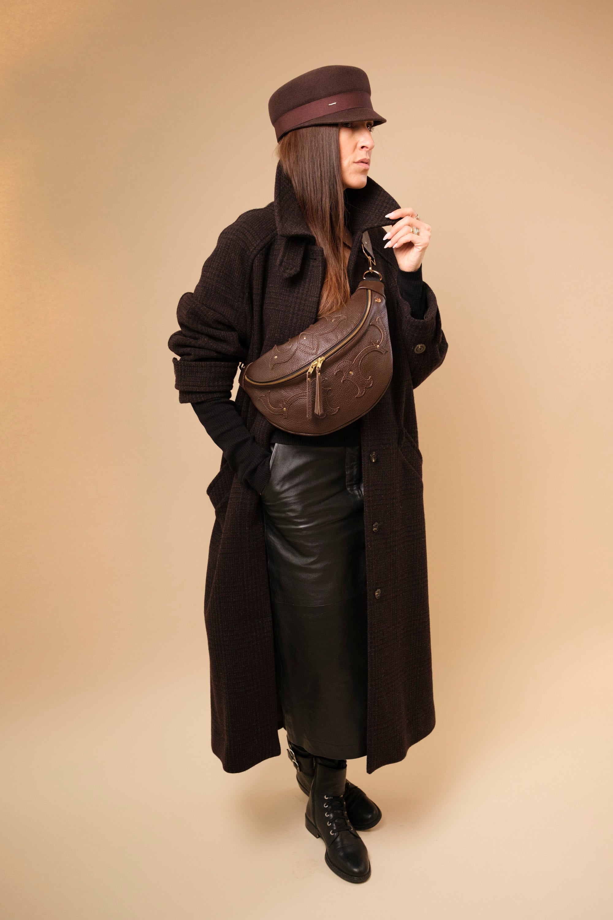 Banane Calamity Cuir Grainé Choco