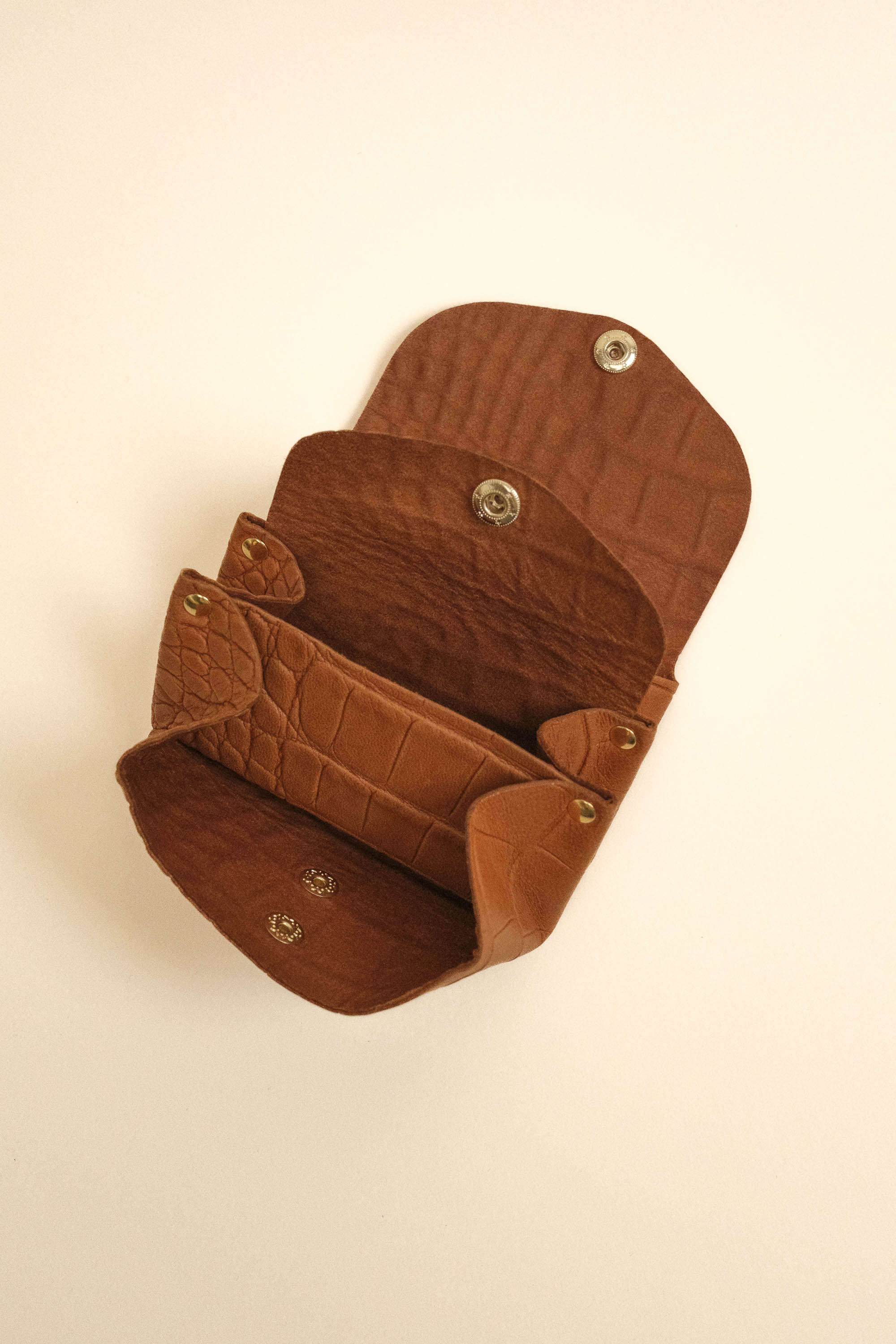 Dodu Cuir Croco Lisse Cognac