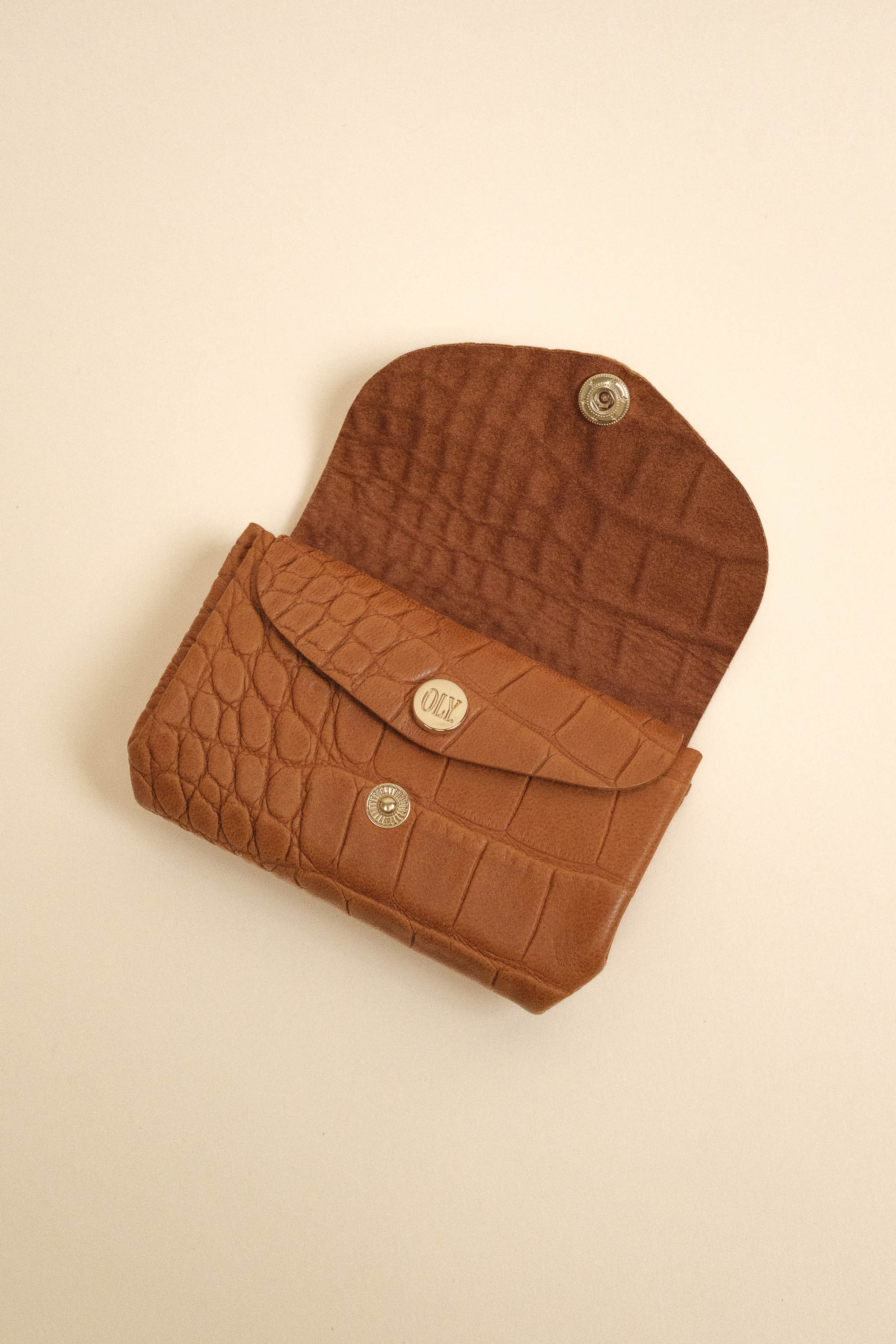 Dodu Cuir Croco Lisse Cognac