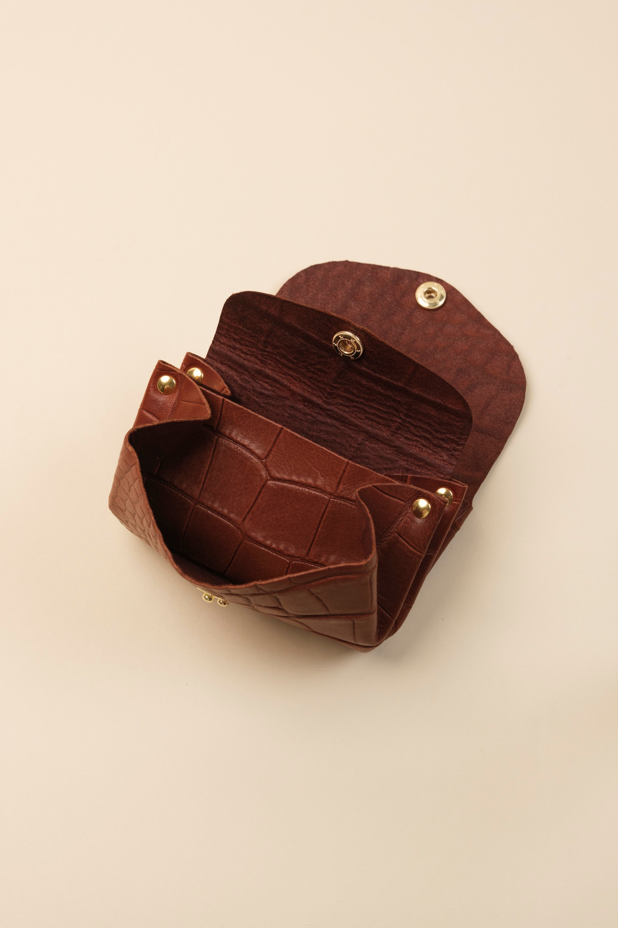 Dodu Cuir Croco Lisse Brique