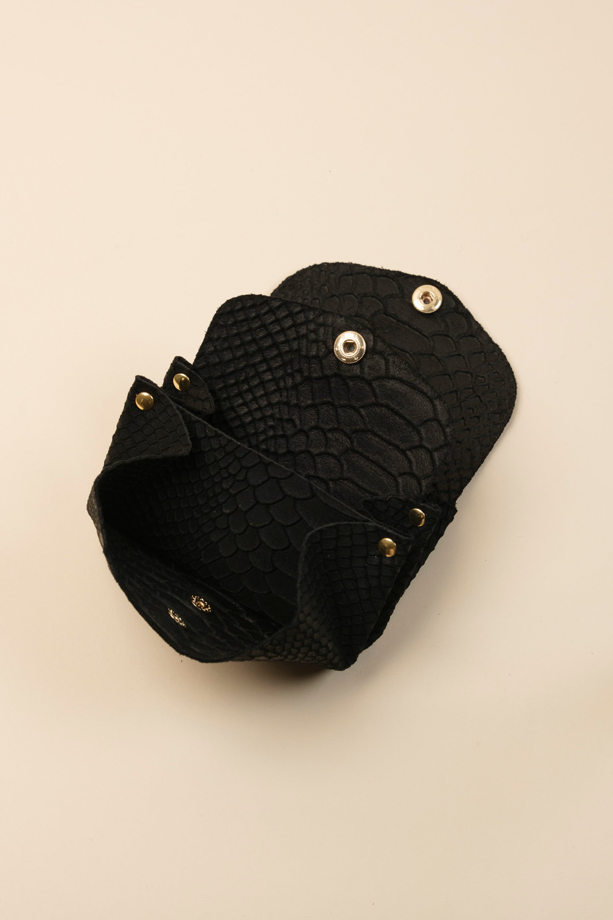 Dodu Cuir Croco Daim Noir