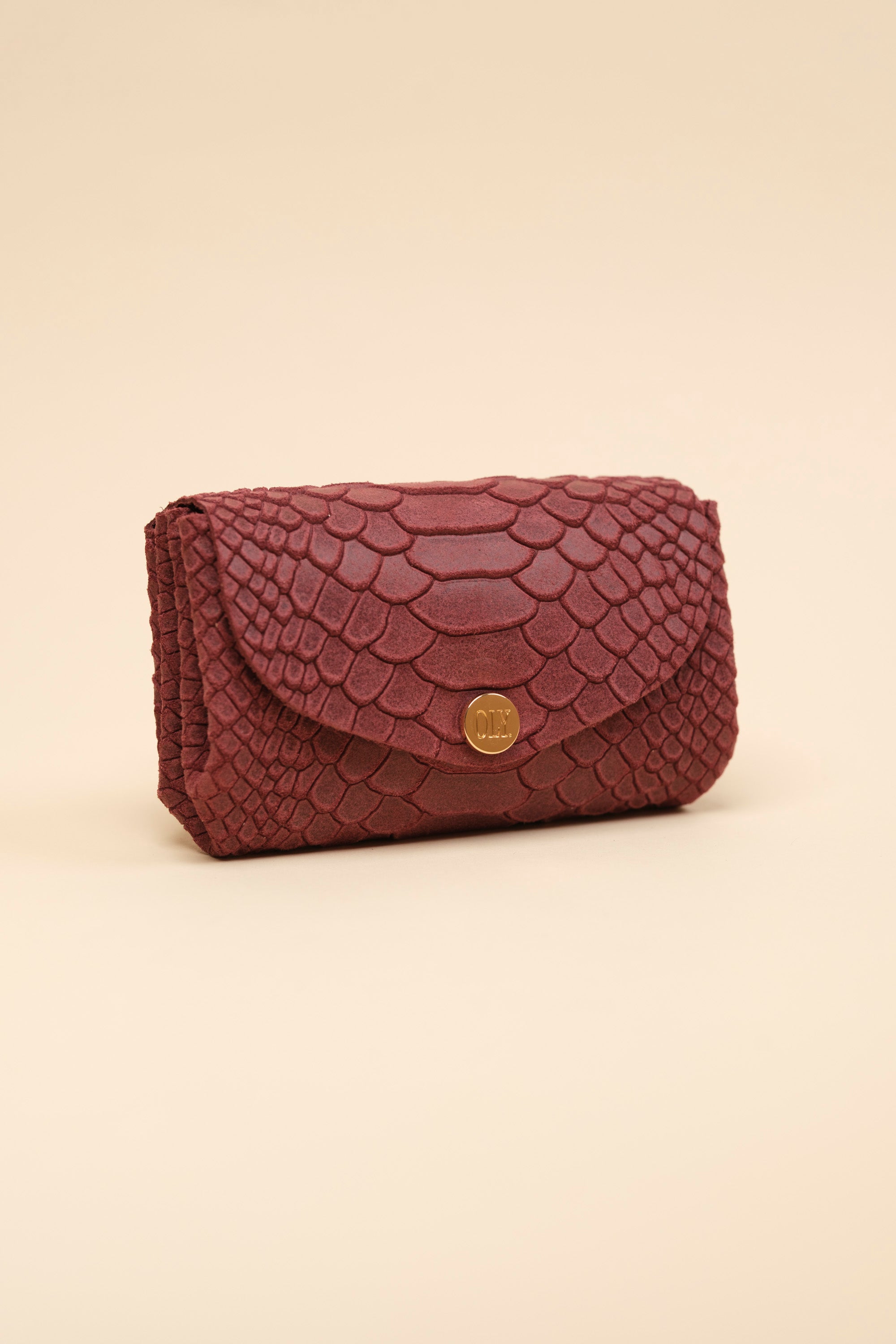 Dodu Cuir Croco Daim Prune