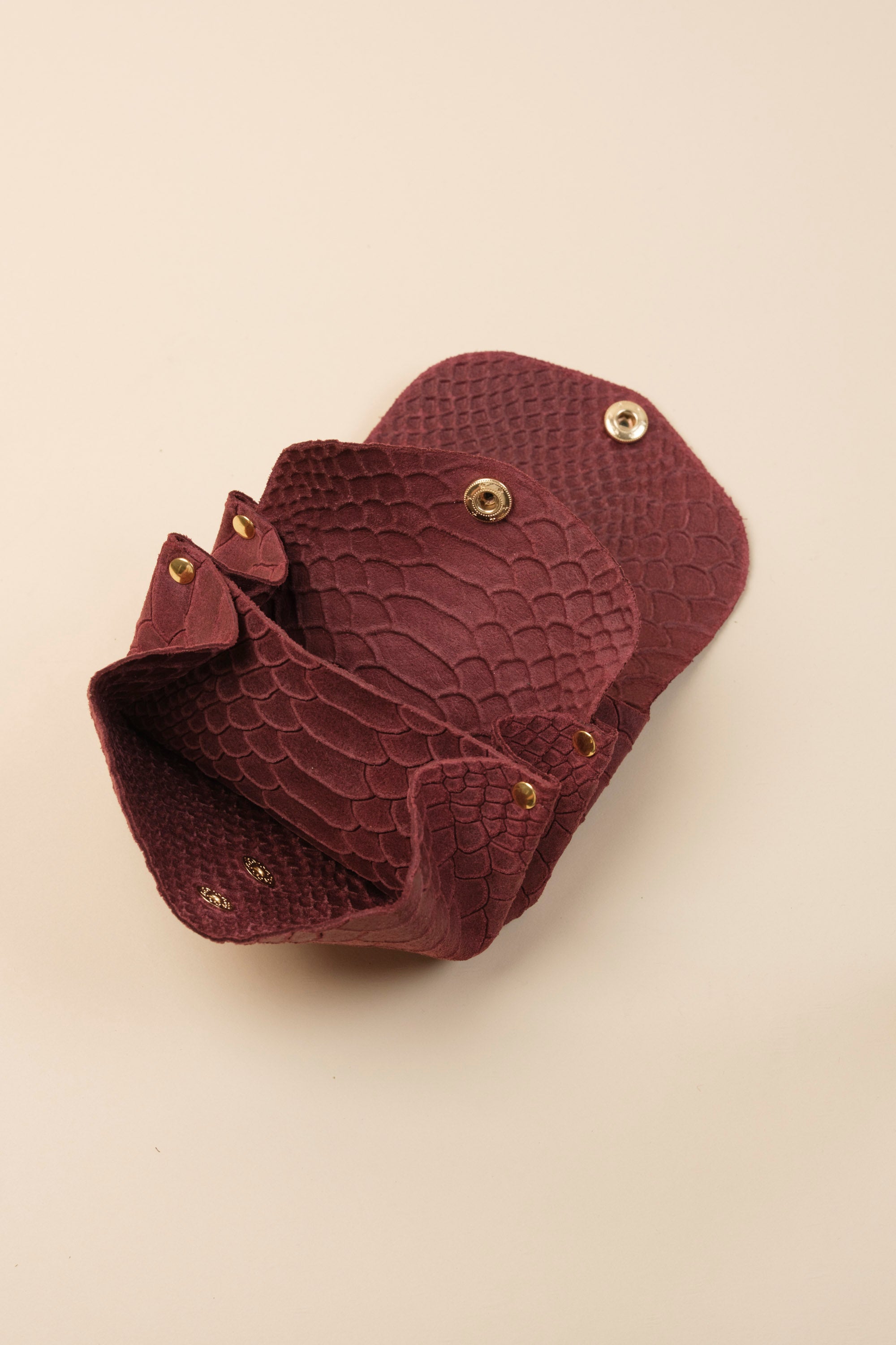 Dodu Cuir Croco Daim Prune