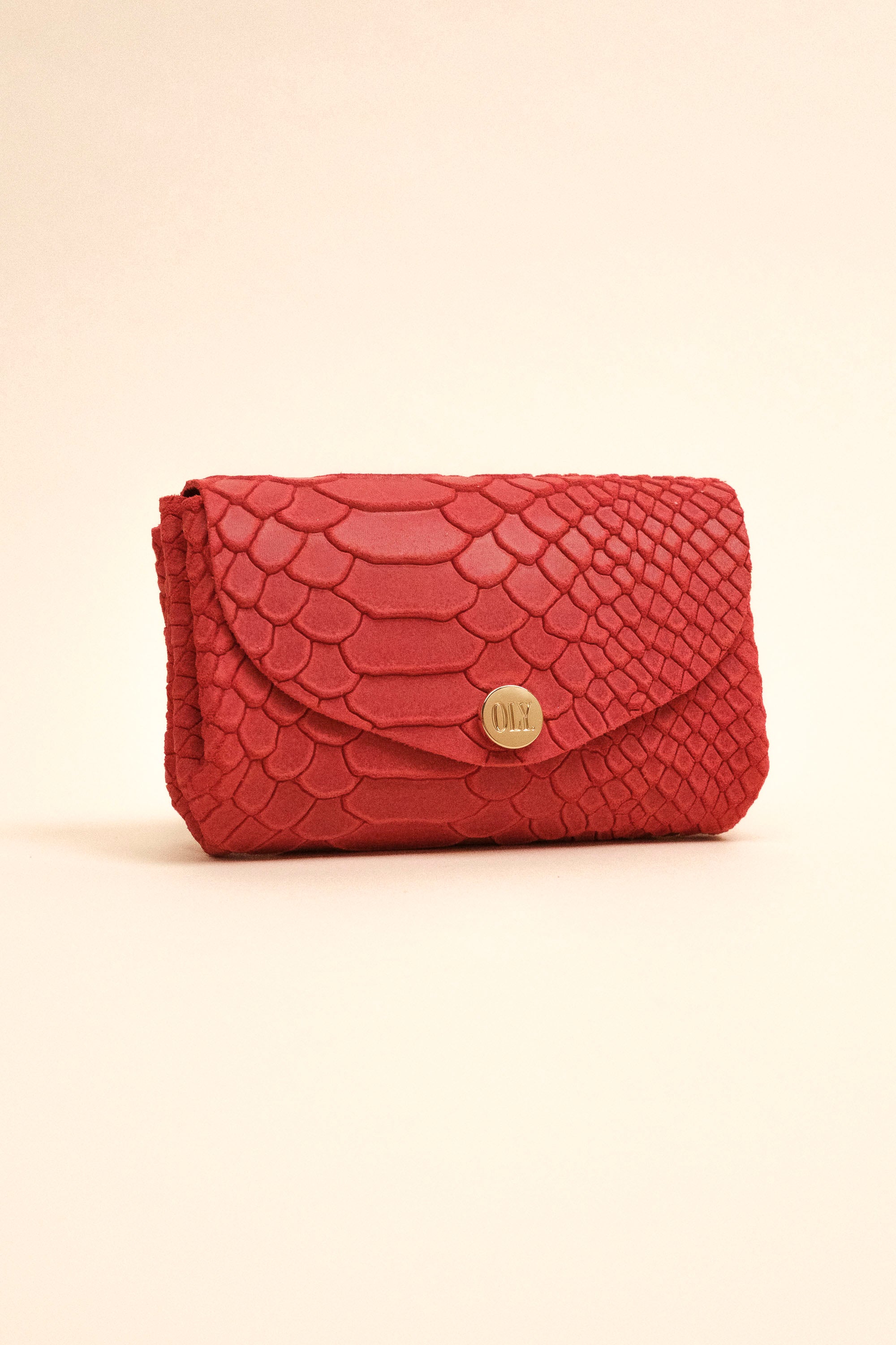 Dodu Cuir Croco Daim Rouge