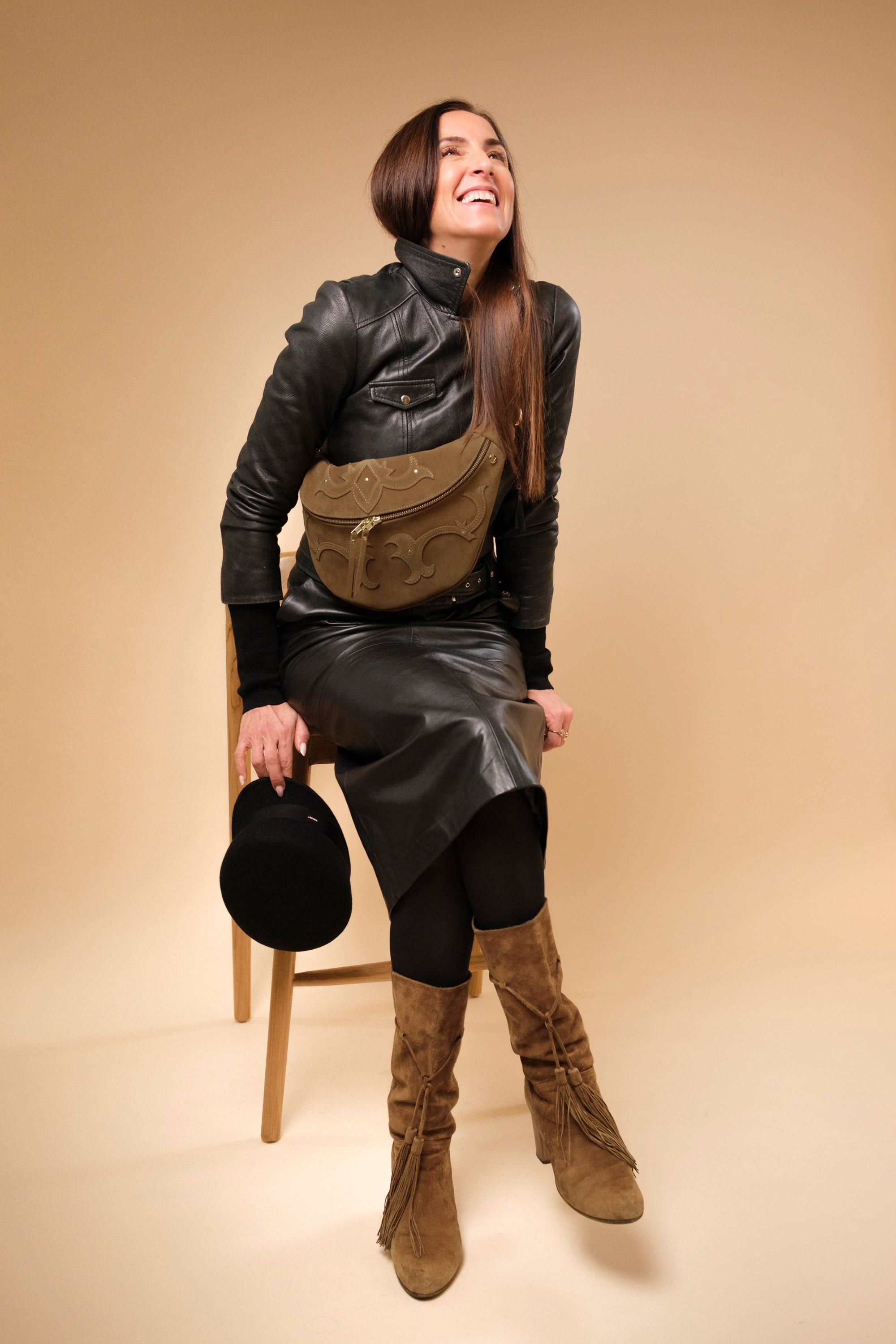 Banane Calamity Cuir Daim Havane