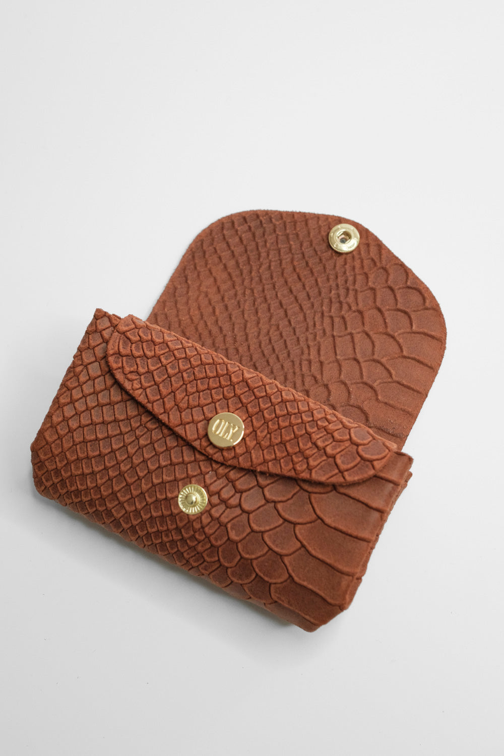 Dodu Cuir Embossé Croco Rouille