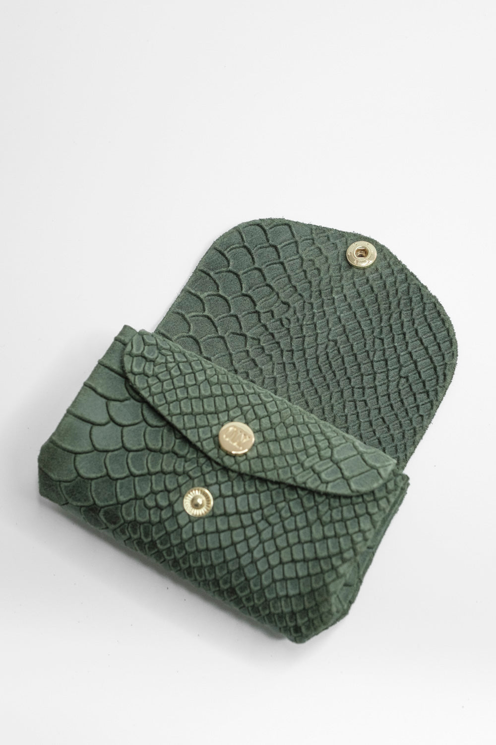Dodu Cuir Embossé Croco Kaki