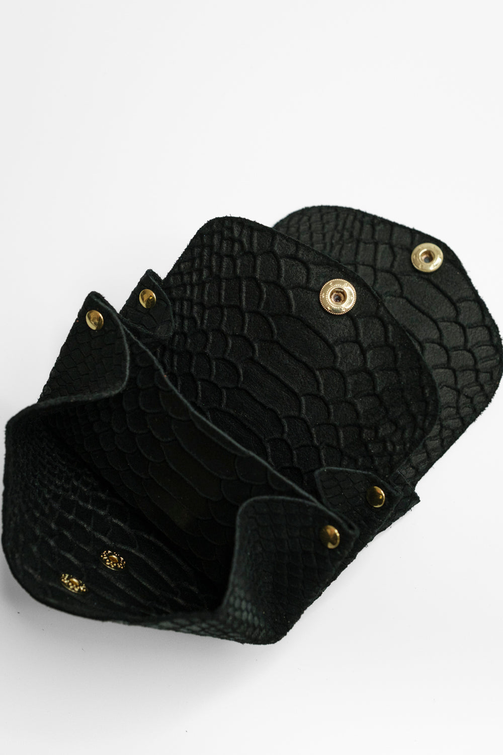 Dodu Cuir Embossé Croco Noir