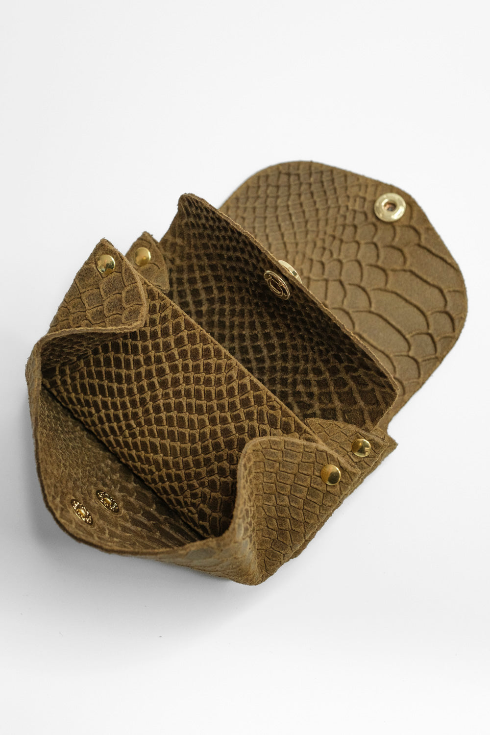 Dodu Cuir Embossé Croco Havane