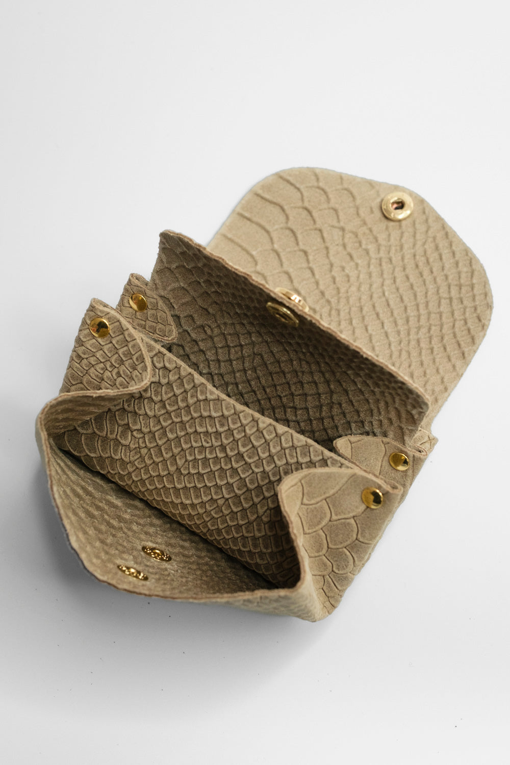 Dodu Cuir Embossé Croco Cappuccino