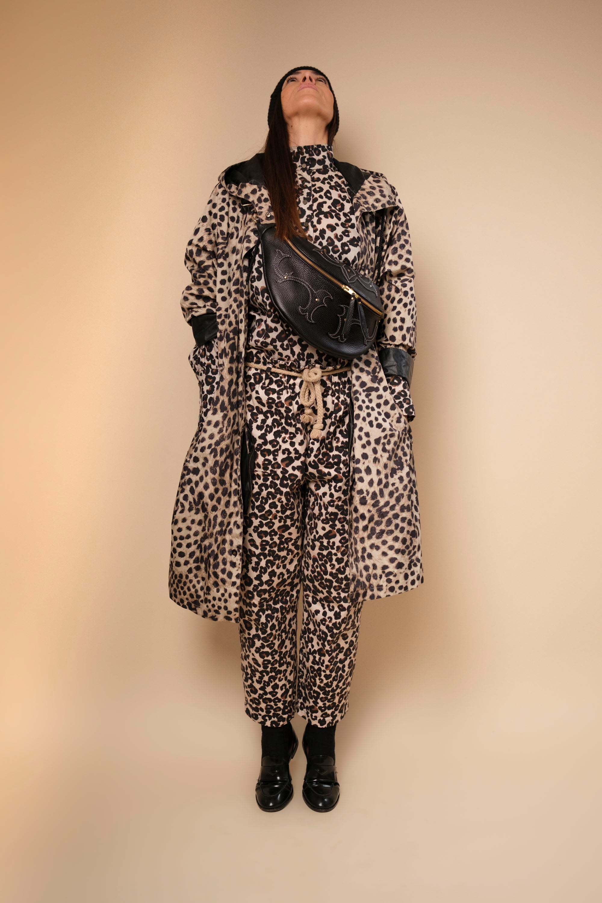 Banane Calamity Cuir Grainé Noir