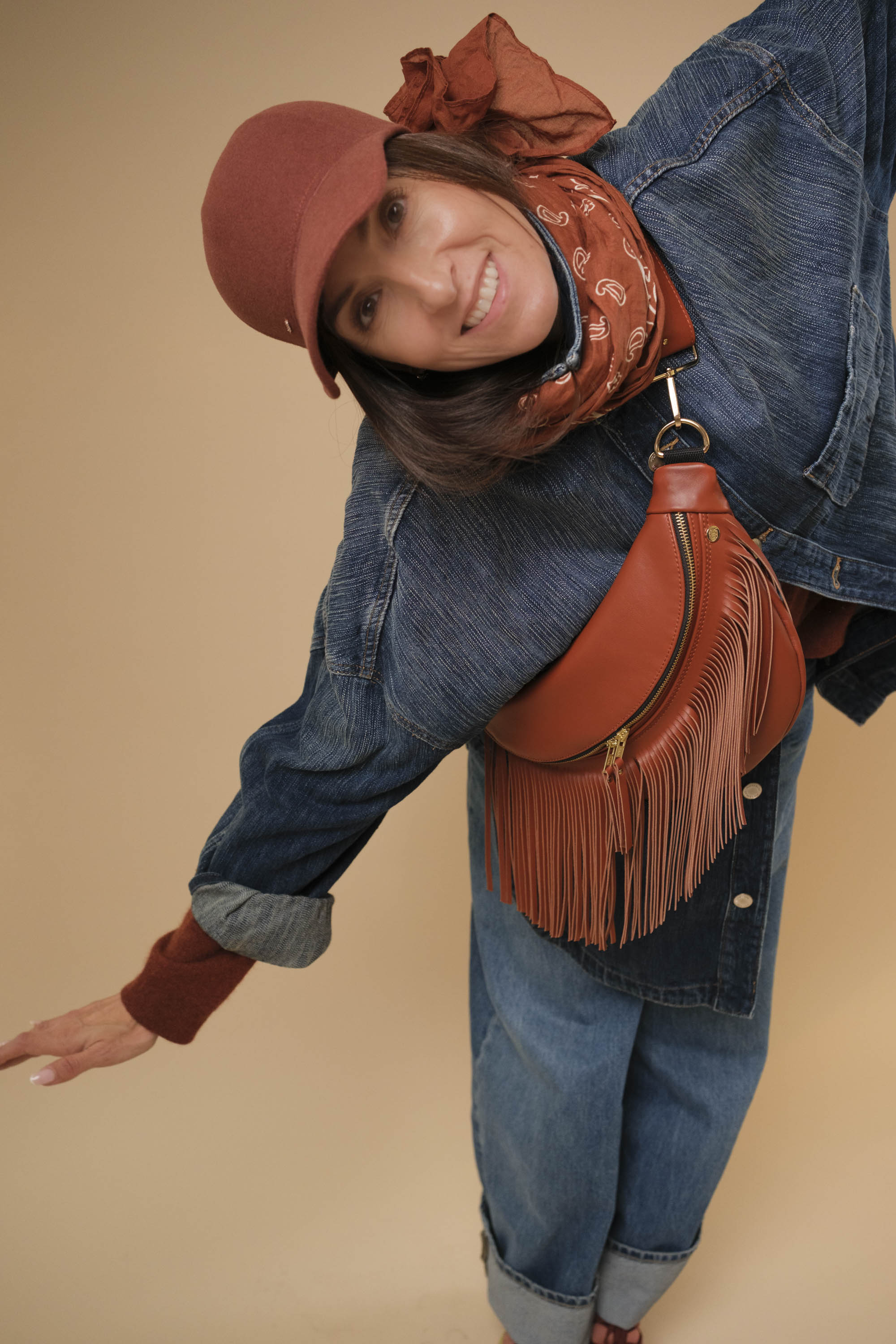 Banane à Frange Cuir Lisse Redskin