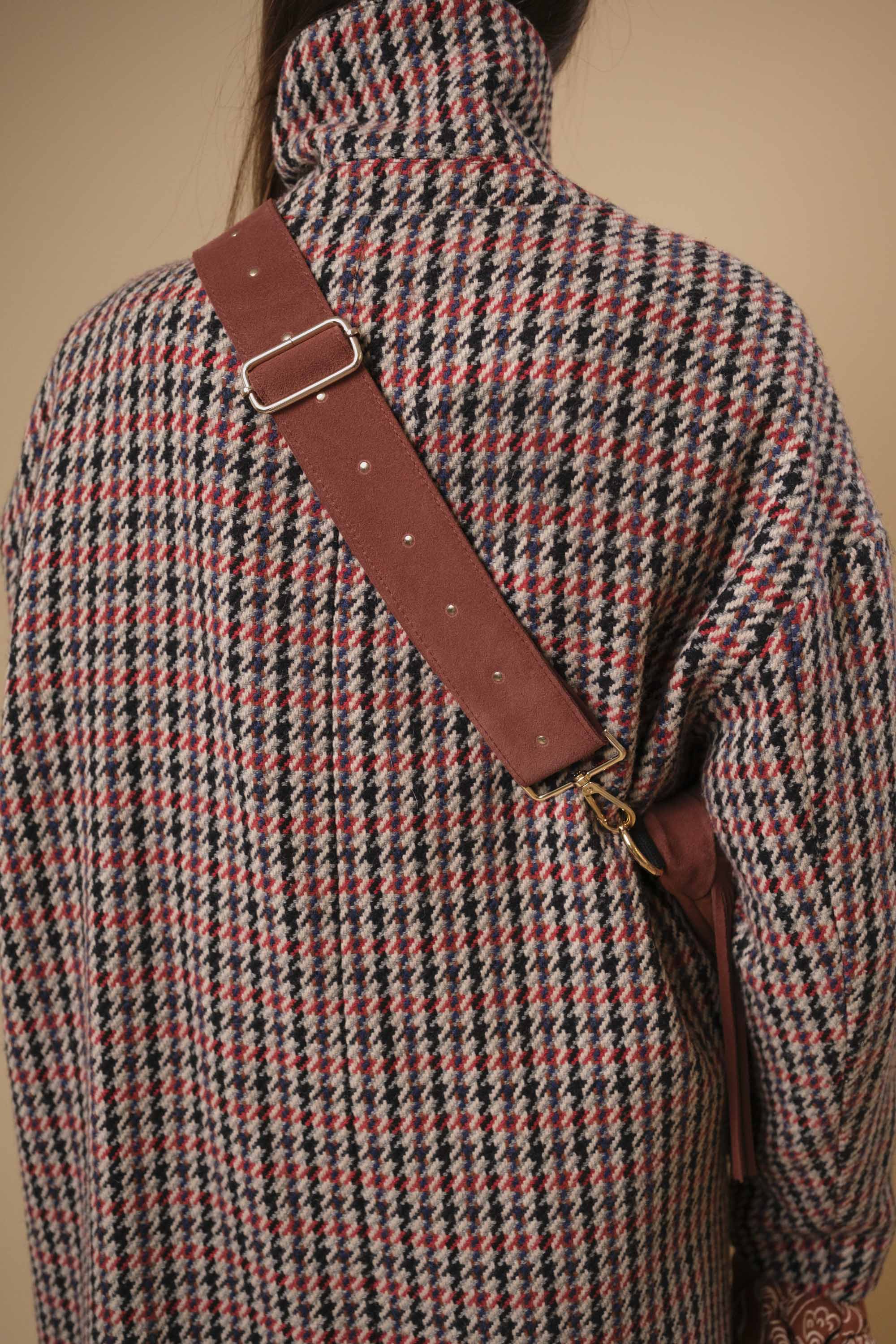 Banane à Frange Cuir Daim Rouille