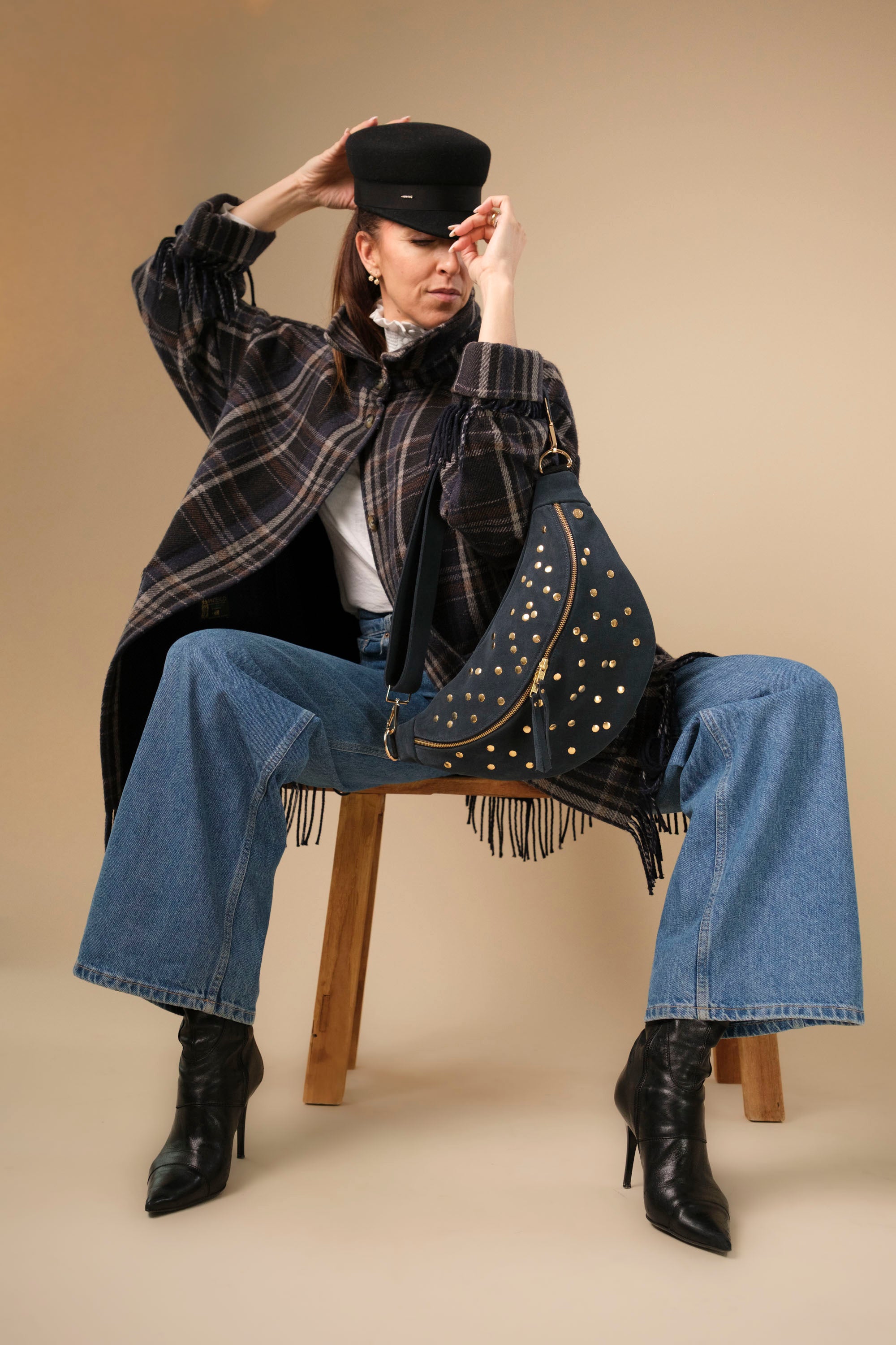 Banane Dotty Cuir Daim Shark