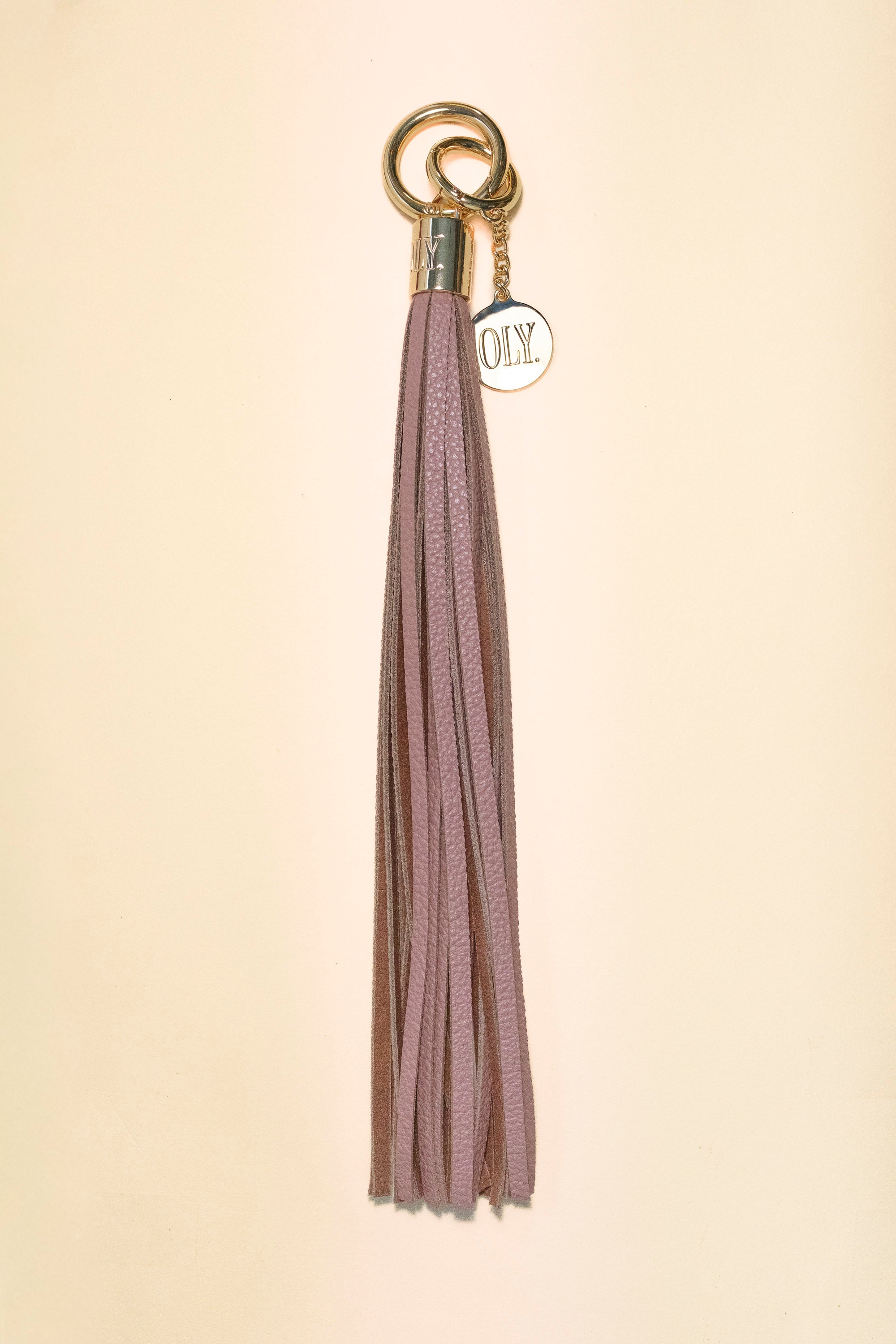 Pompon Cuir Grainé Bois de Rose