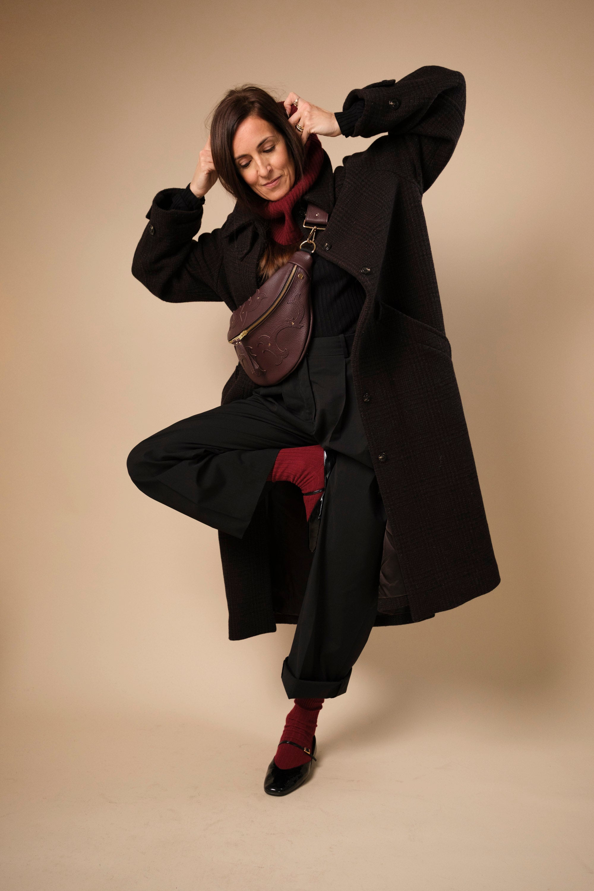 Banane Calamity Cuir Grainé Burgundy