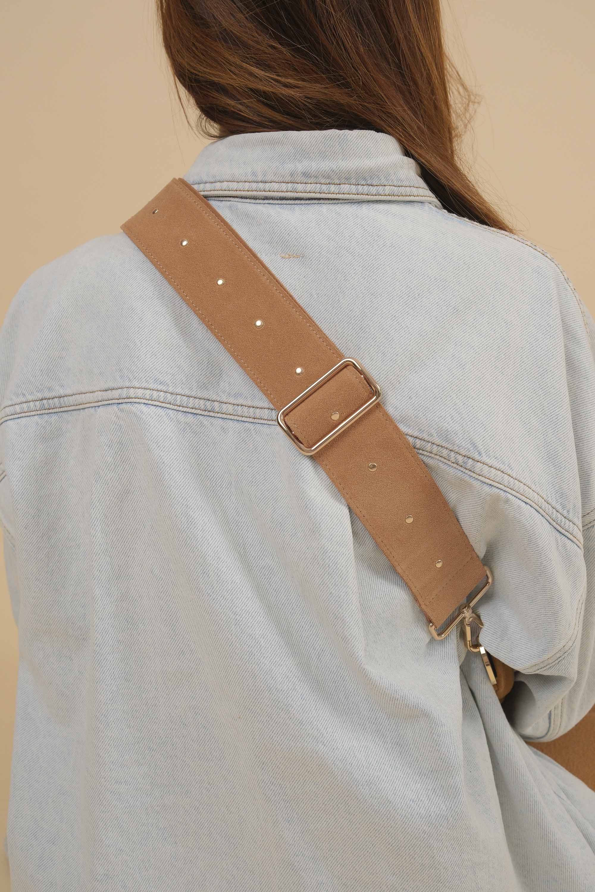 Banane Simple Cuir Daim Caramel
