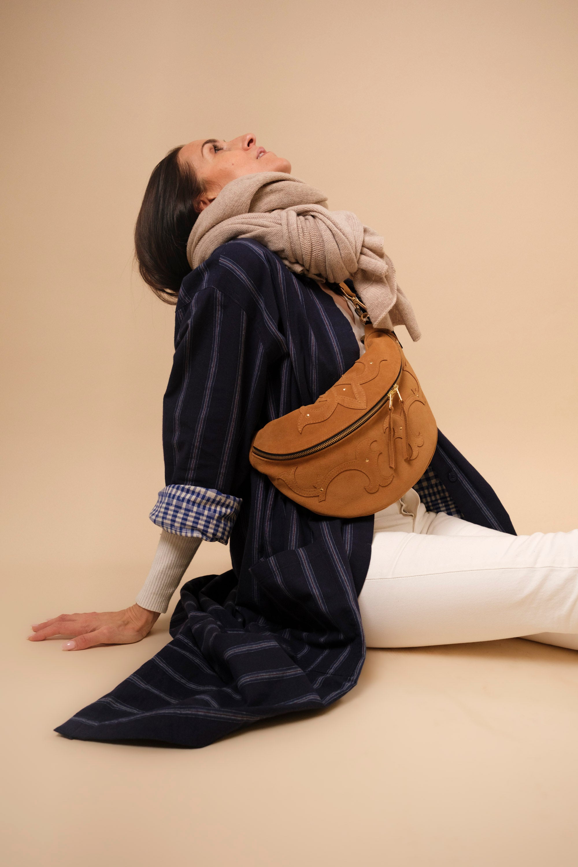 Banane Calamity Cuir Daim Caramel