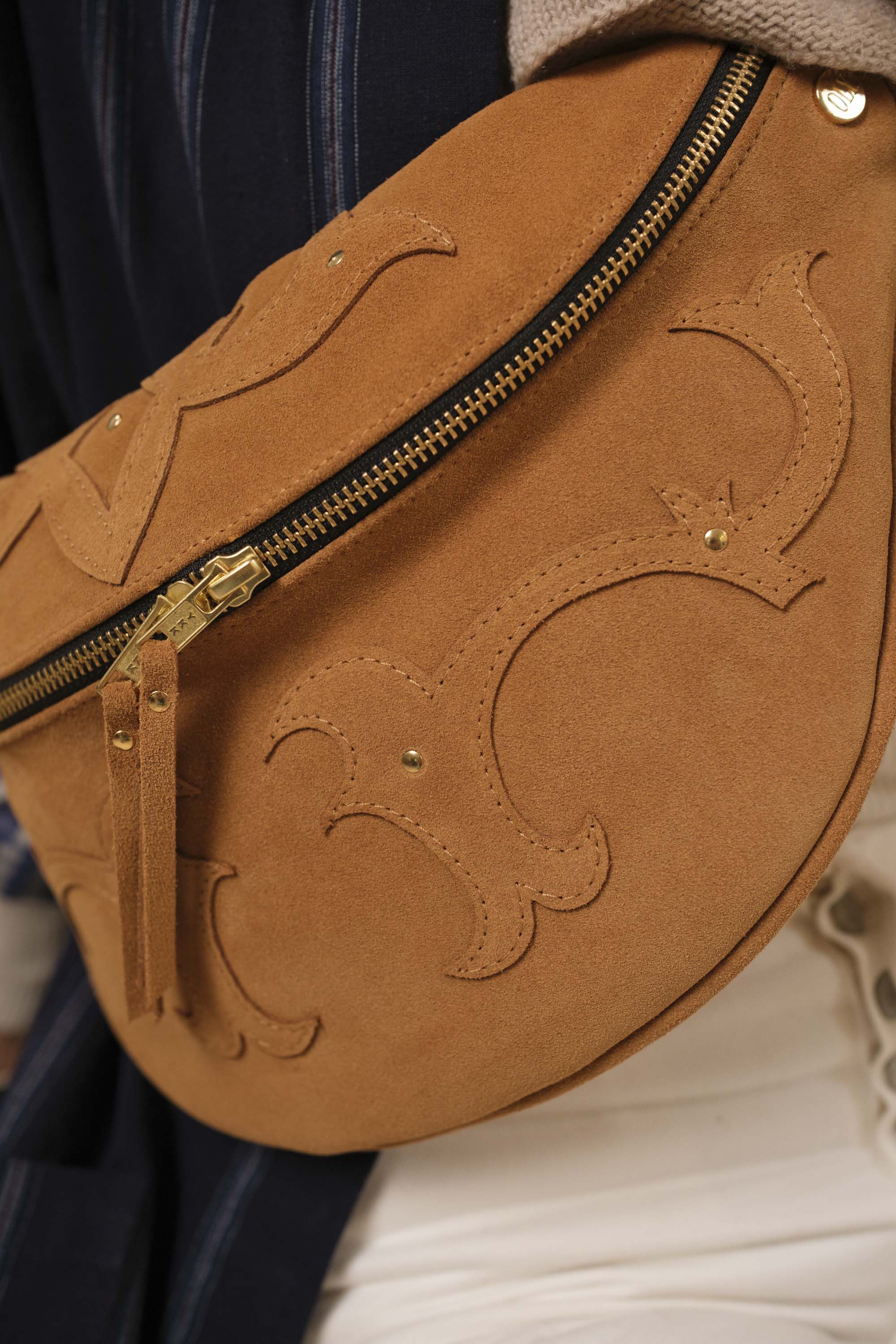 Banane Calamity Cuir Daim Caramel