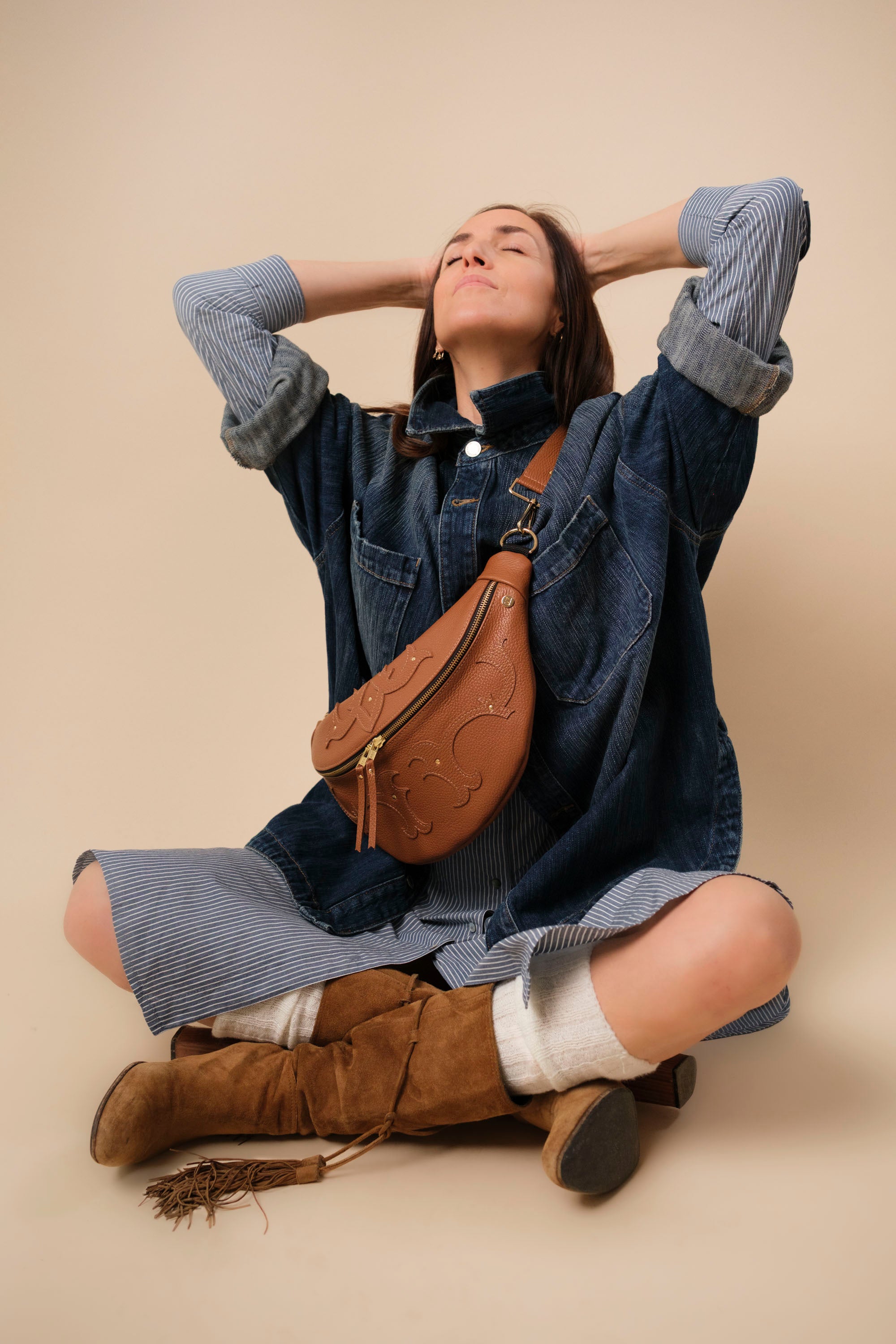 Banane Calamity Cuir Grainé Caramel