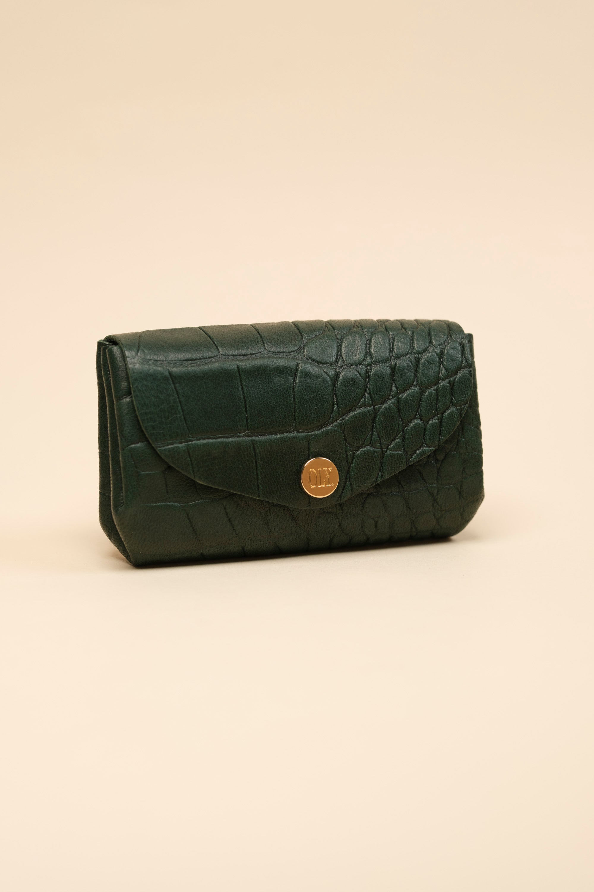 Dodu Cuir Croco Lisse Vert Forêt