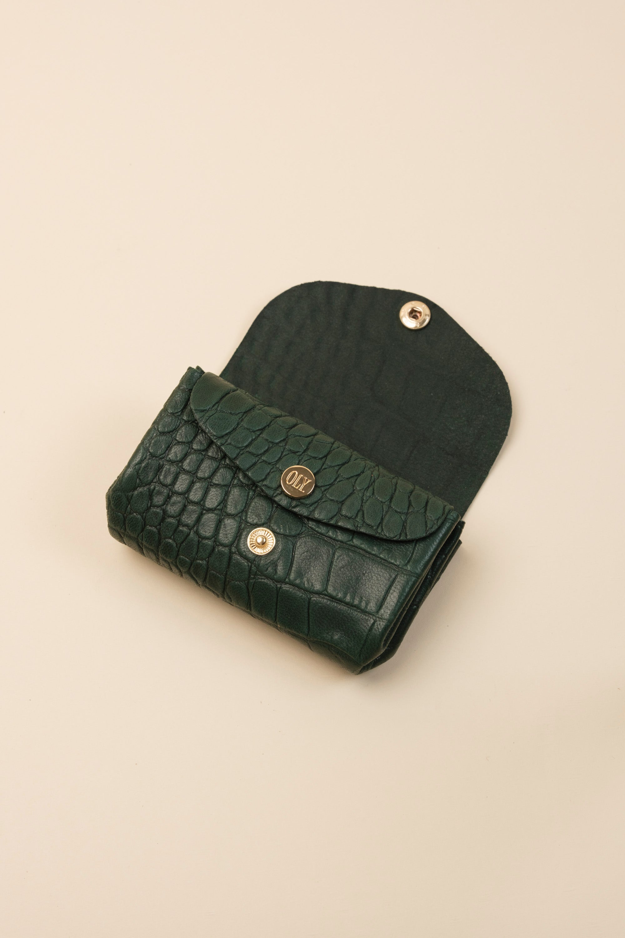 Dodu Cuir Croco Lisse Vert Forêt