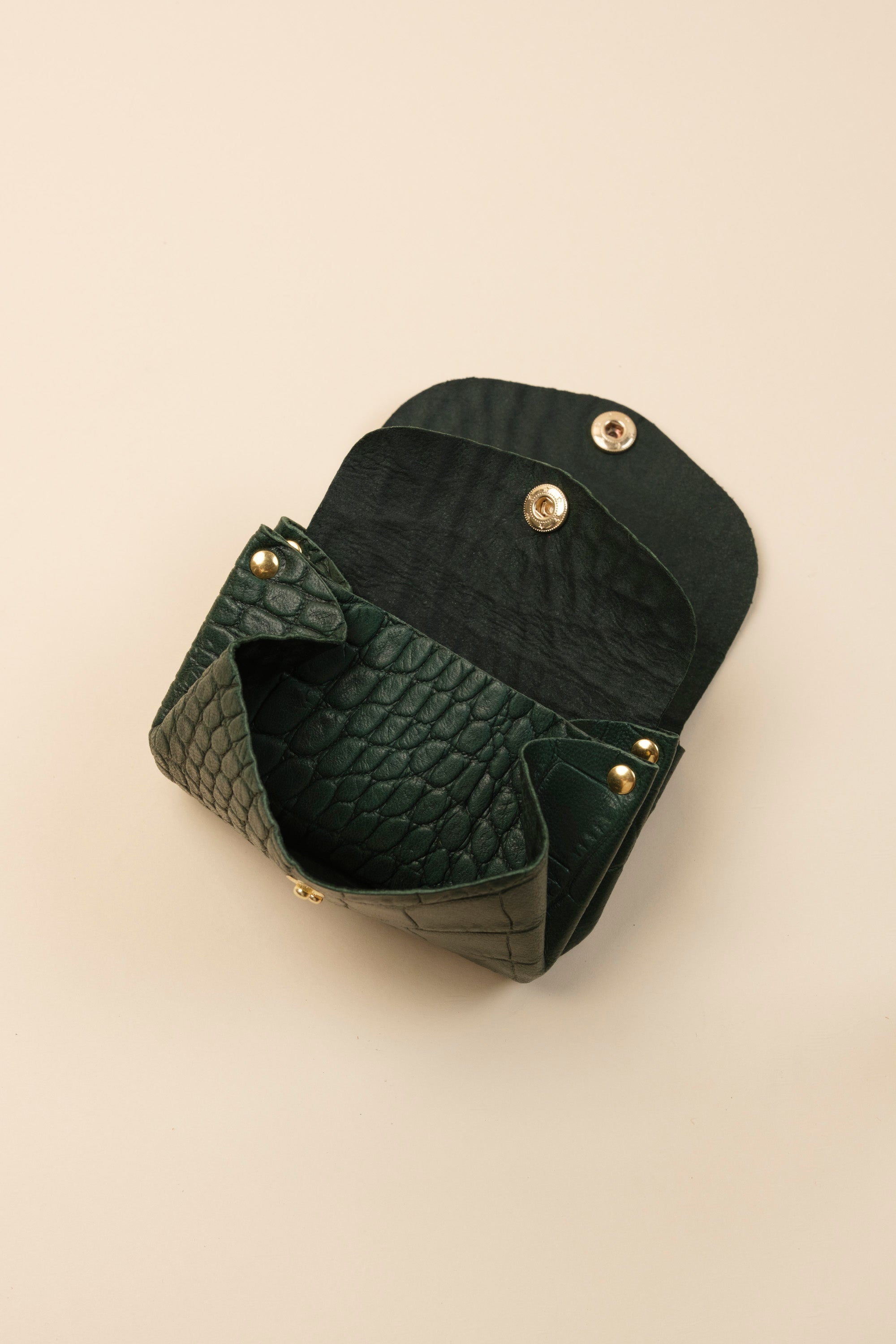 Dodu Cuir Croco Lisse Vert Forêt