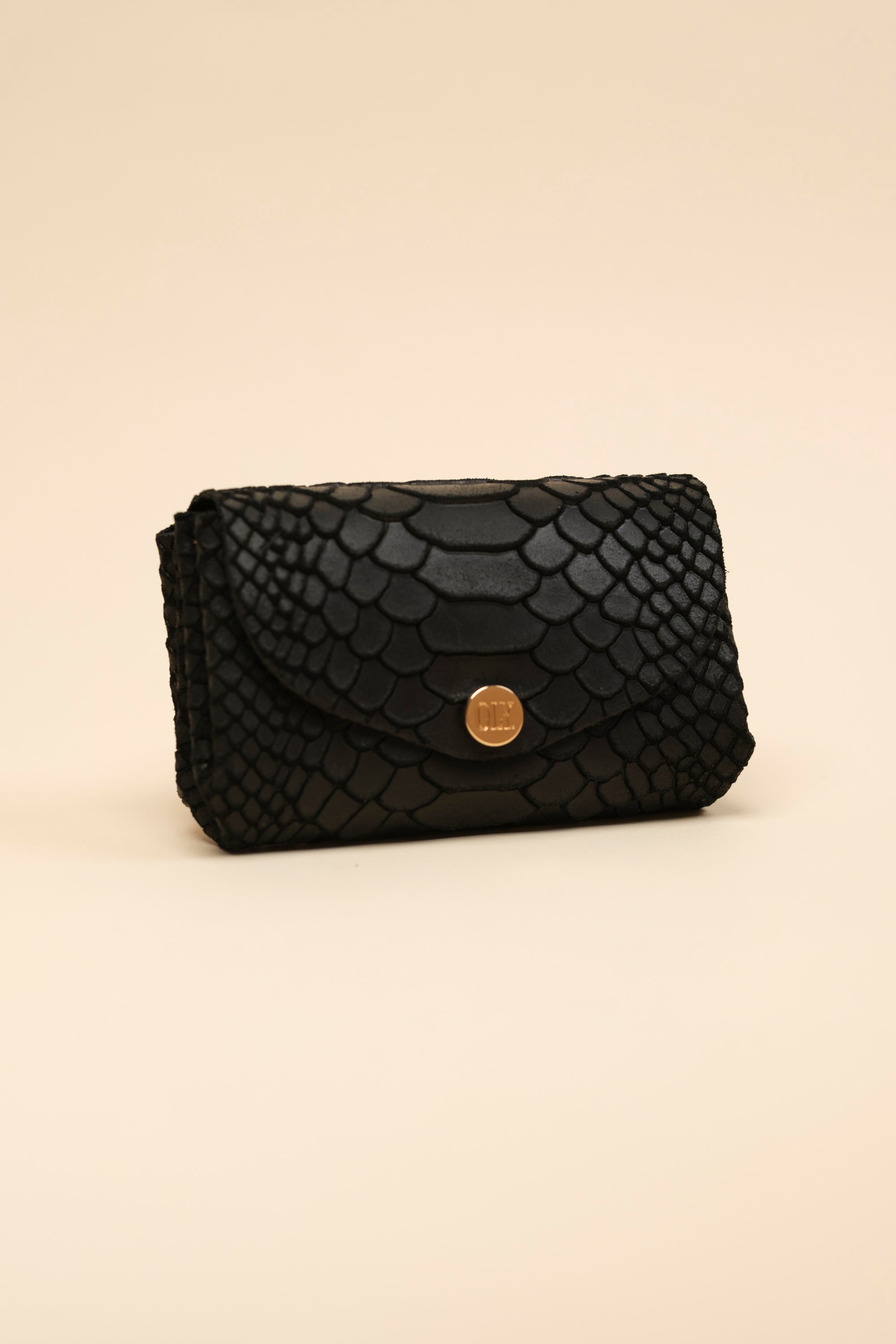 Dodu Cuir Croco Daim Noir