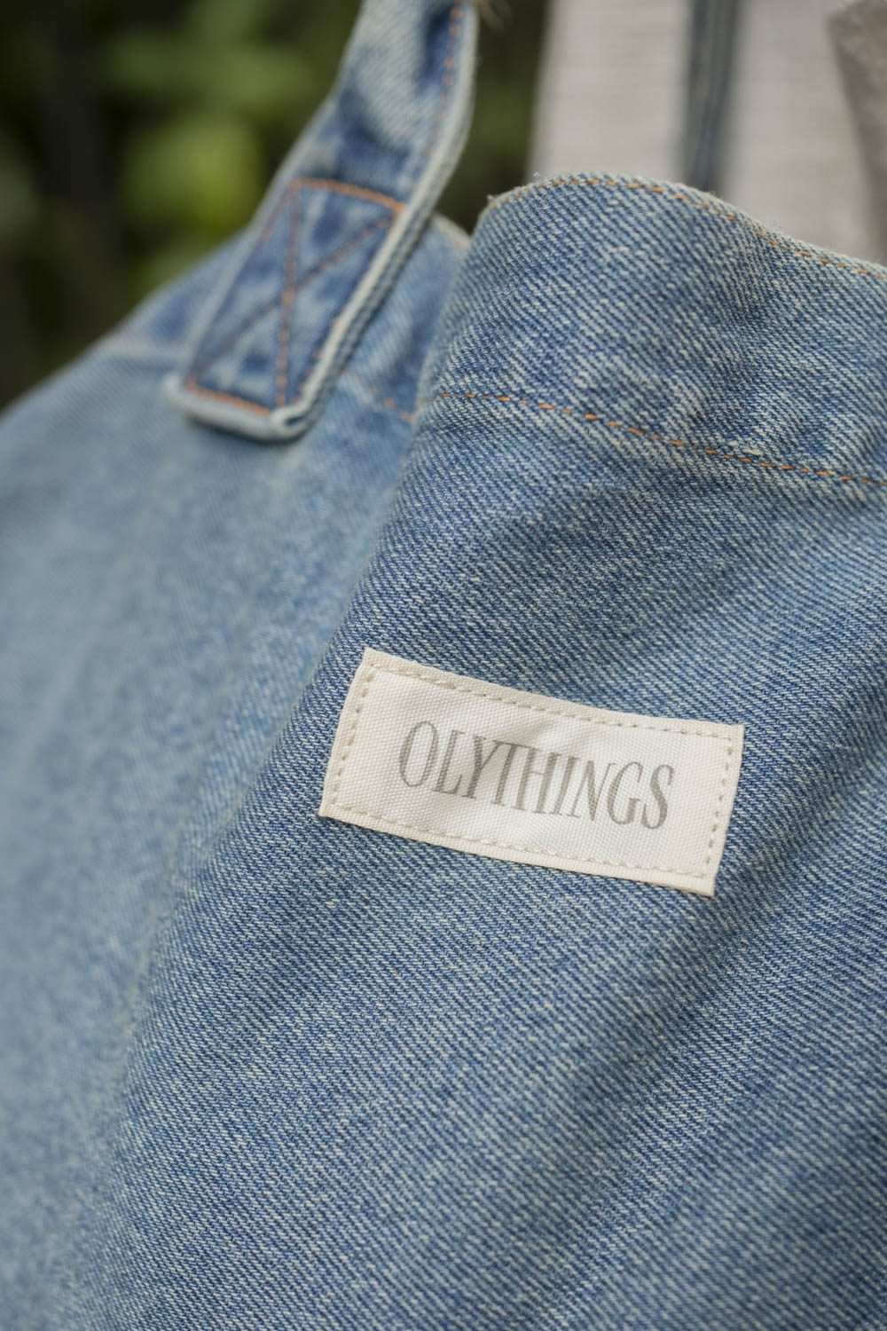 Cabas en Jean, Broderie Olythings Crème