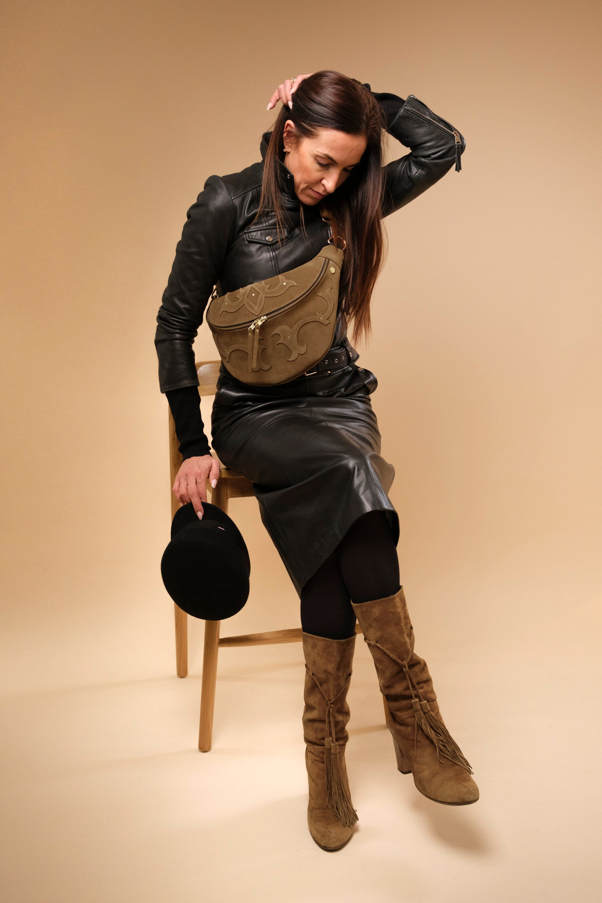 Banane Calamity Cuir Daim Havane