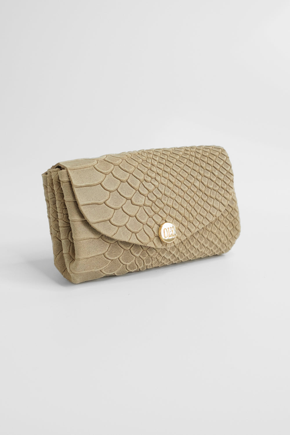 Dodu Cuir Embossé Croco Cappuccino