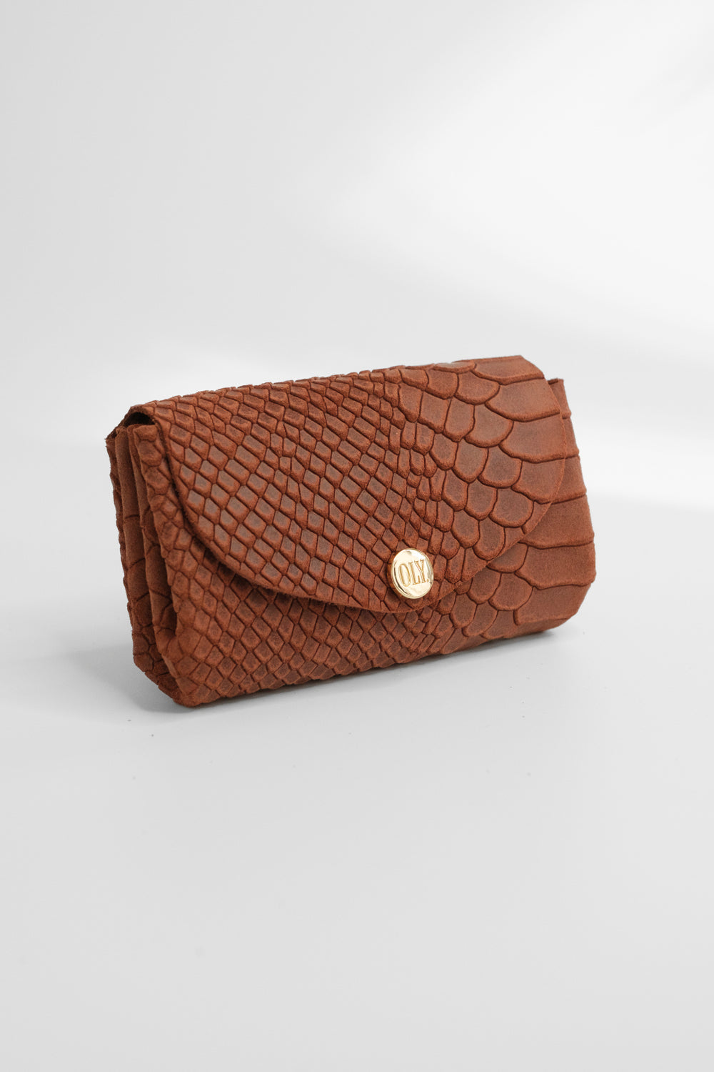 Dodu Cuir Embossé Croco Rouille