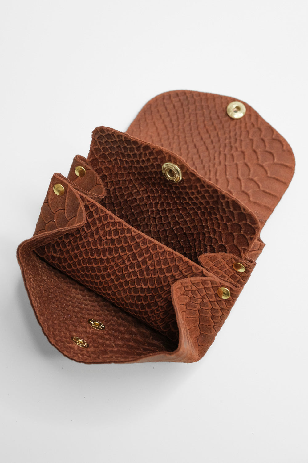 Dodu Cuir Embossé Croco Rouille
