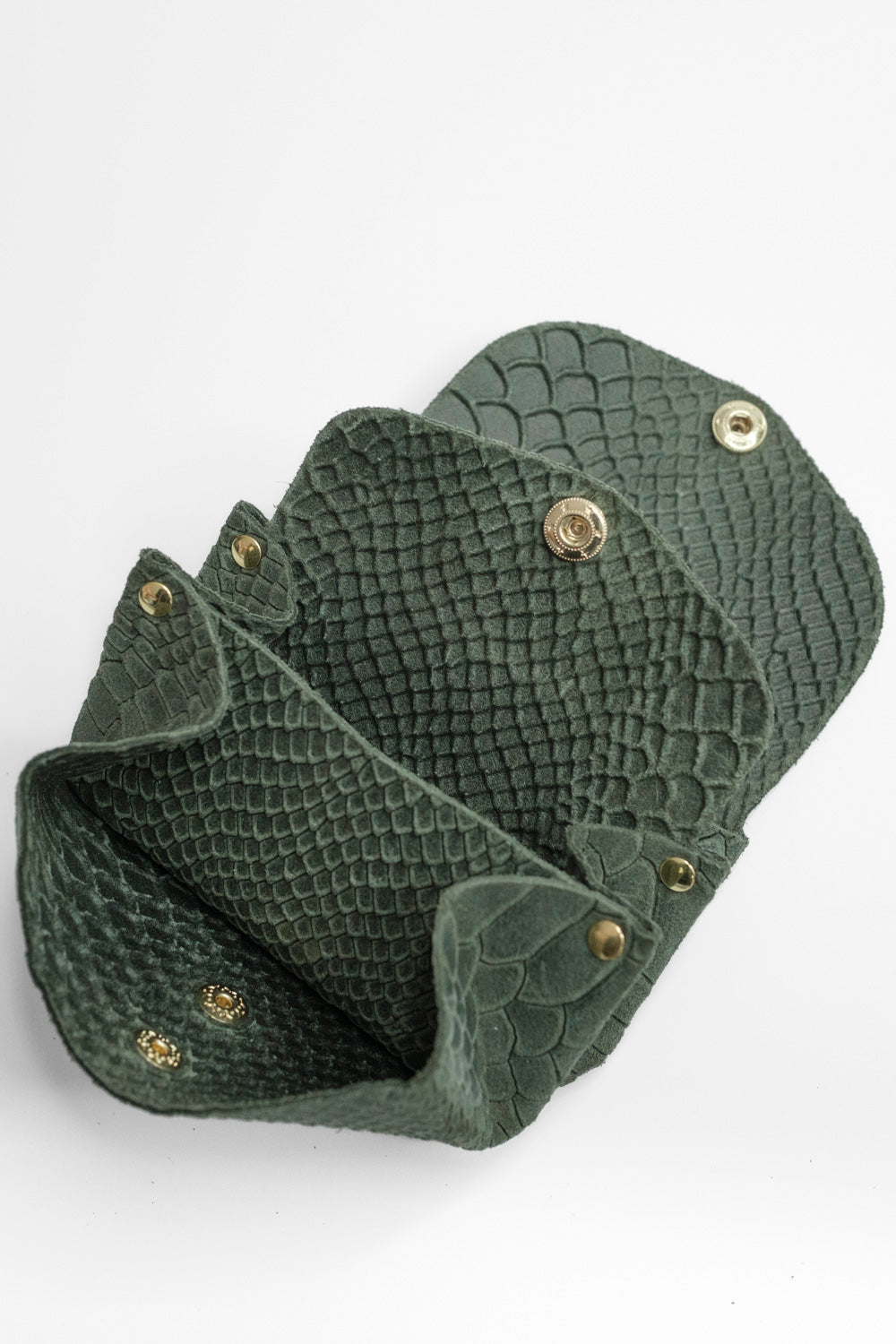 Dodu Cuir Embossé Croco Kaki