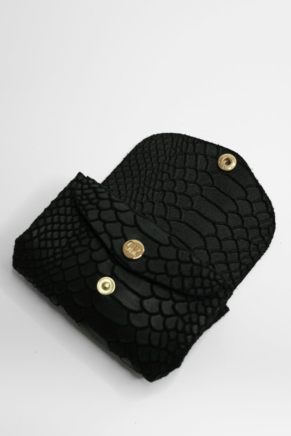 Dodu Cuir Embossé Croco Noir