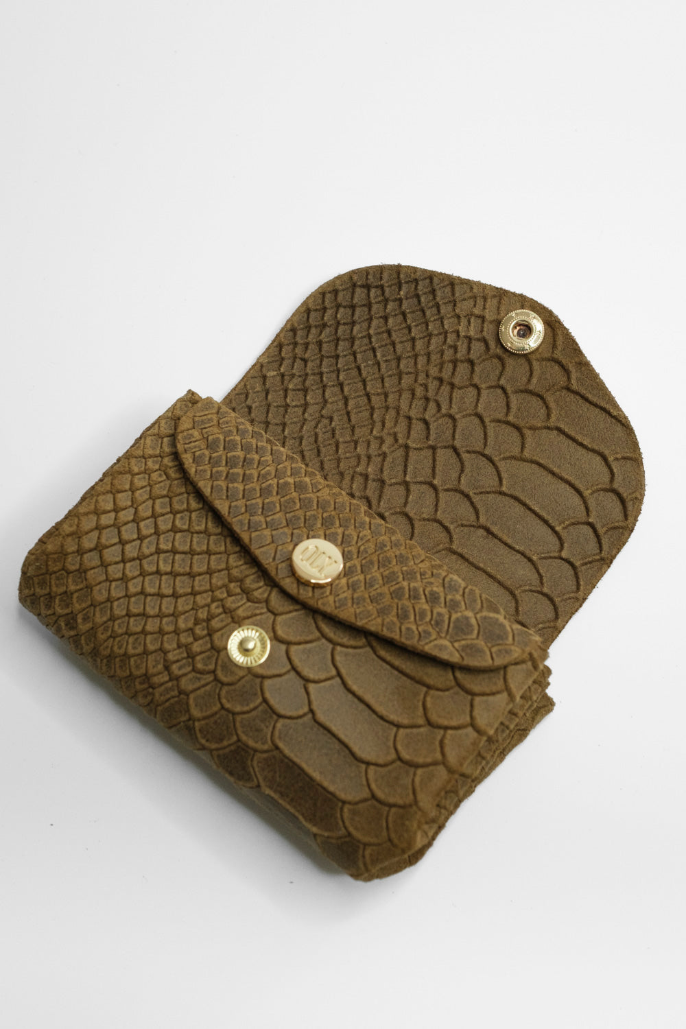 Dodu Cuir Embossé Croco Havane