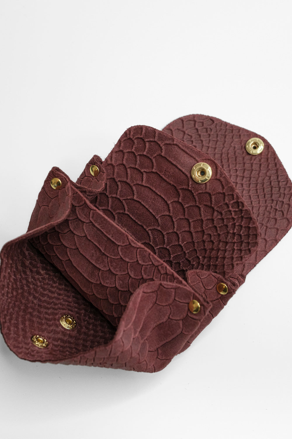 Dodu Cuir Embossé Croco Prune