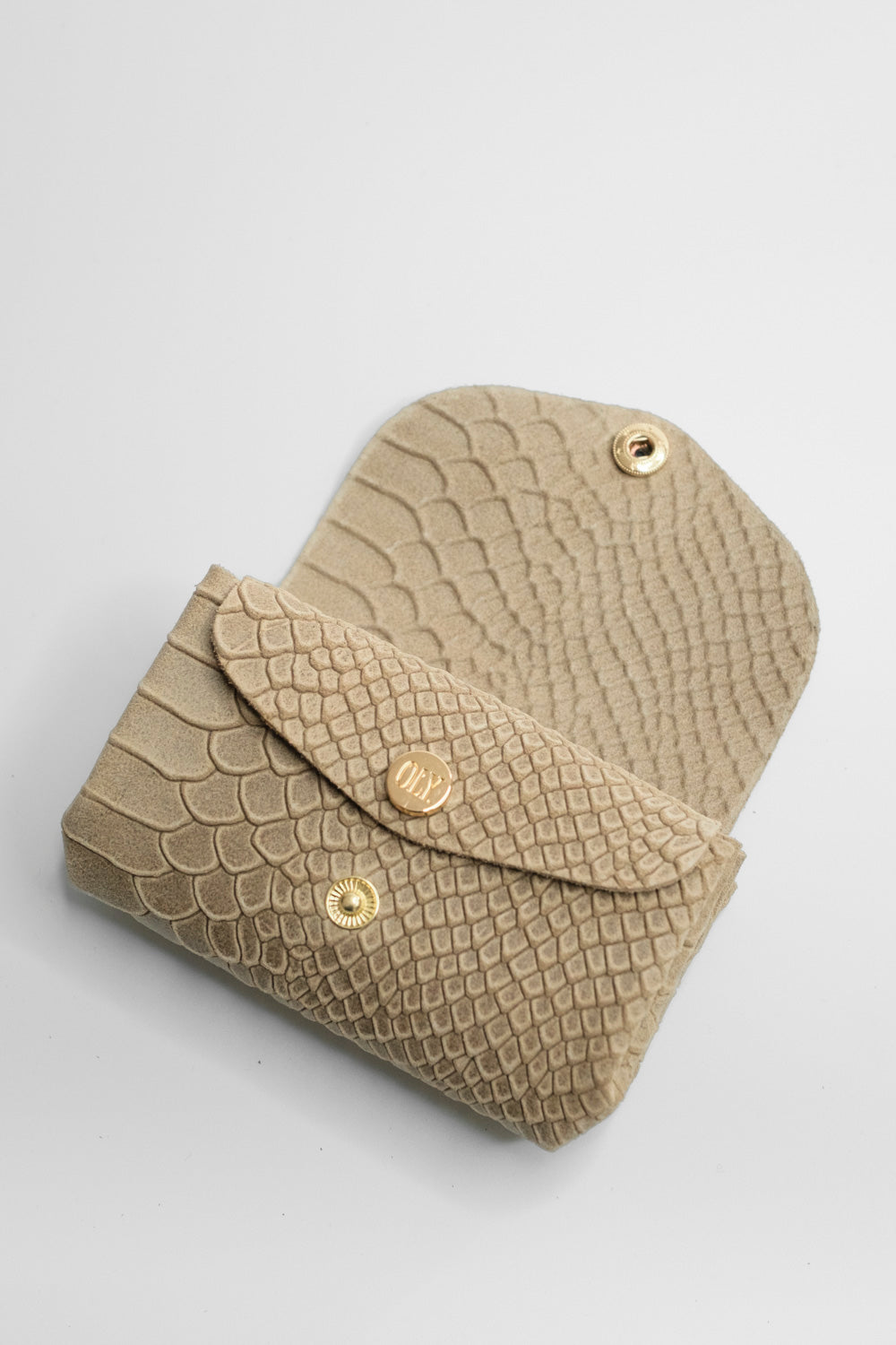 Dodu Cuir Embossé Croco Cappuccino