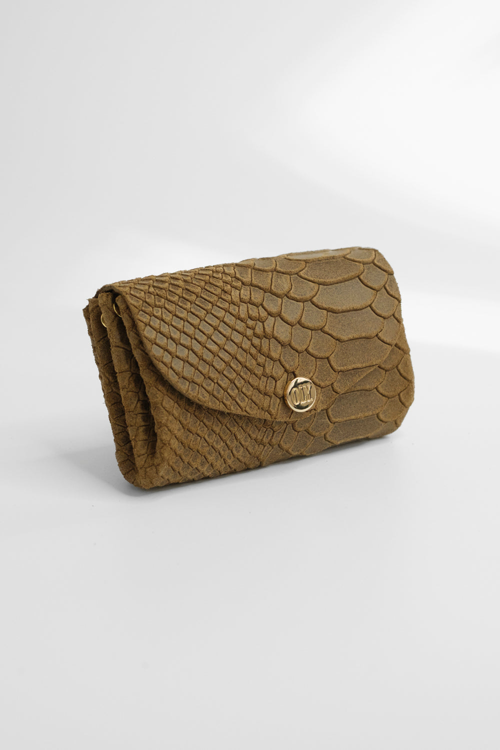 Dodu Cuir Embossé Croco Havane