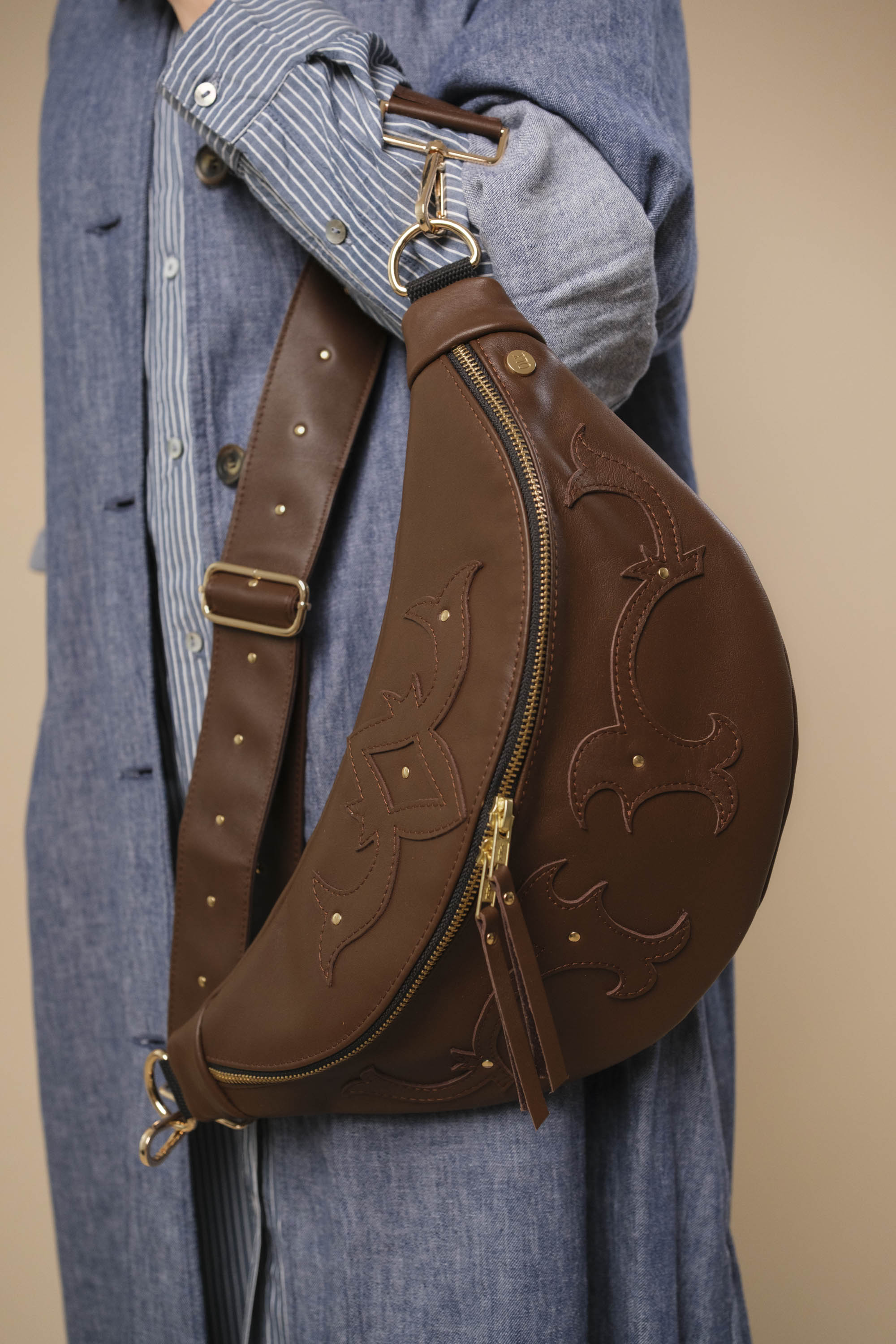 Banane Calamity Cuir Lisse Praliné