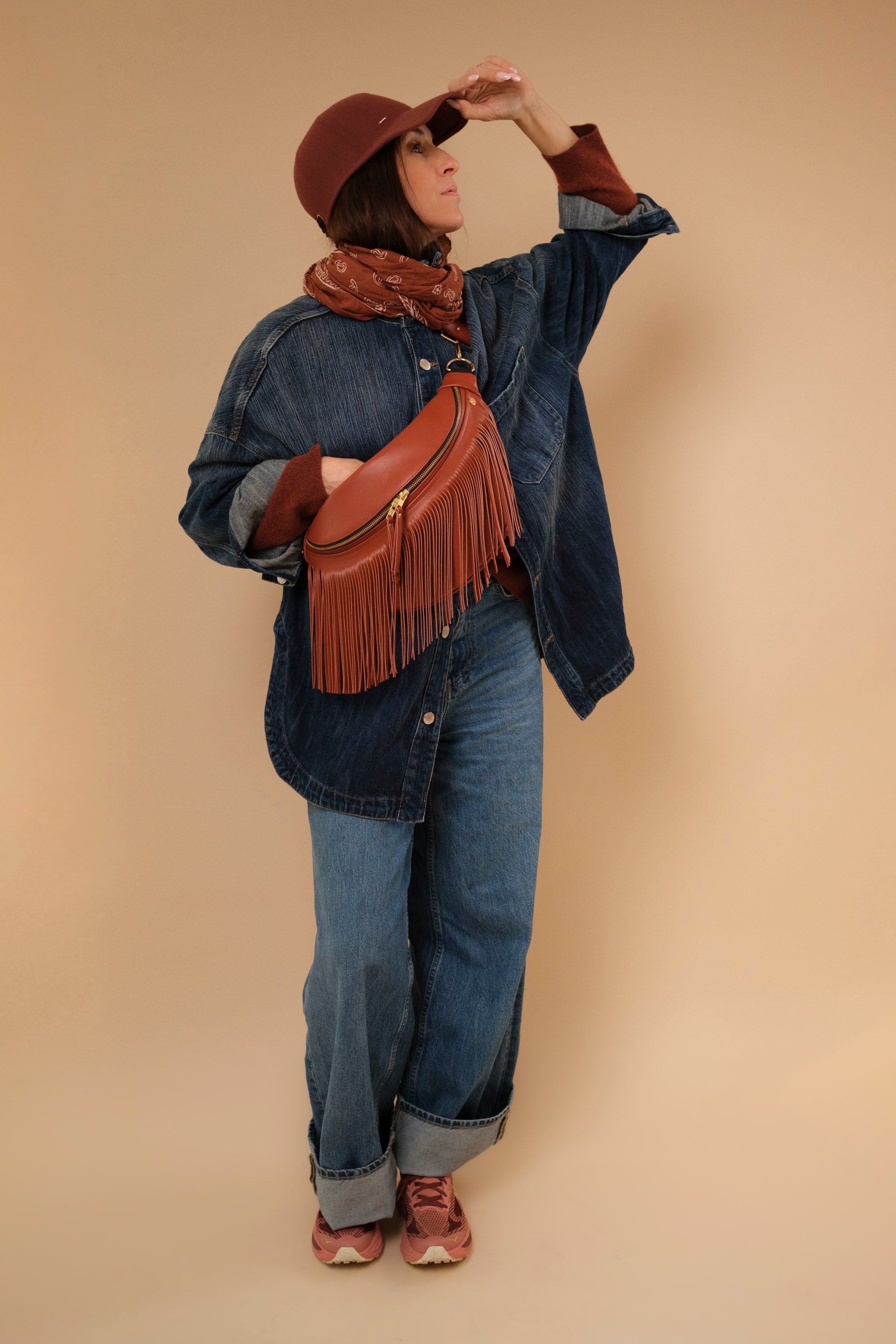 Banane à Frange Cuir Lisse Redskin