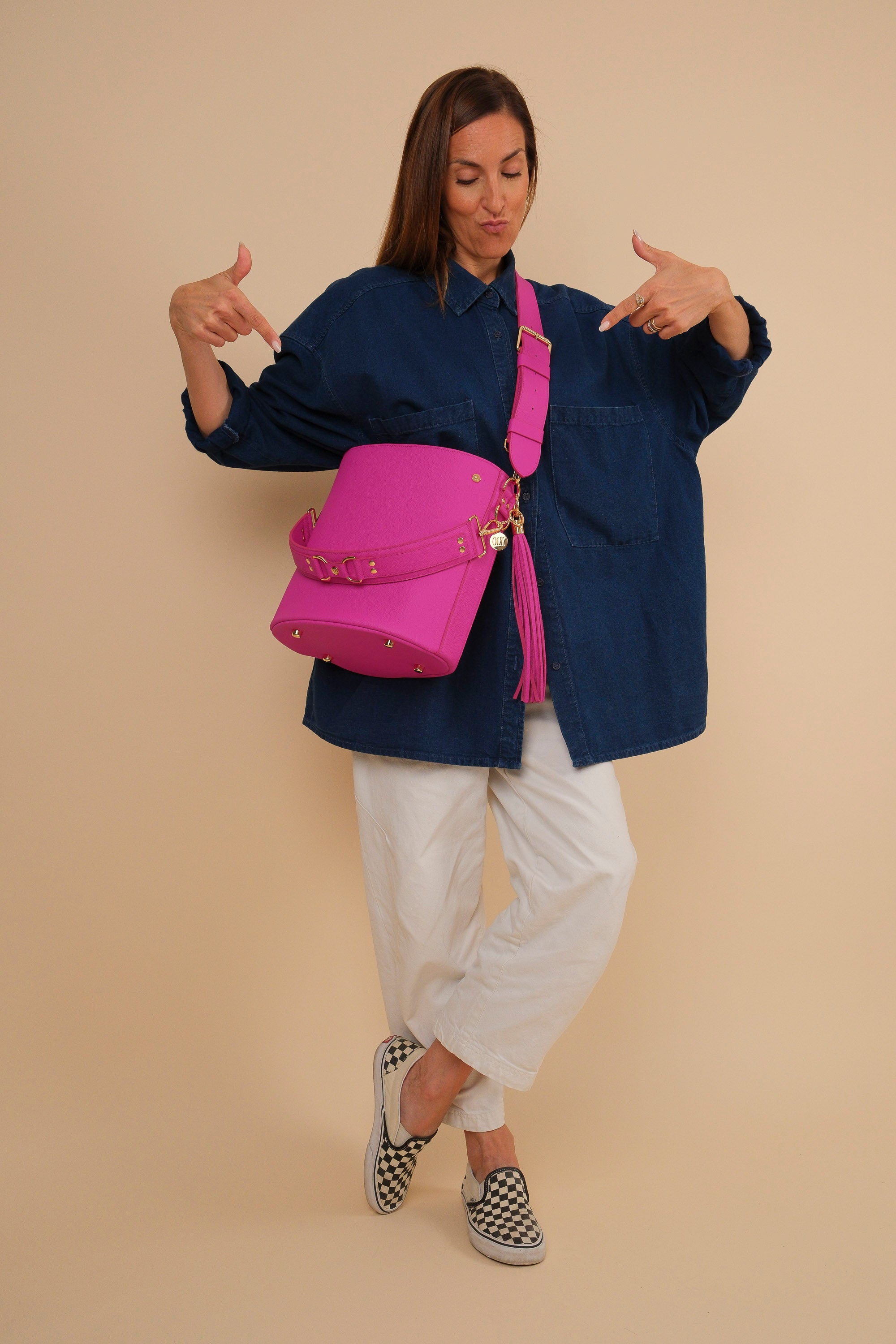 BigLove Cuir Grainé Rose Néon