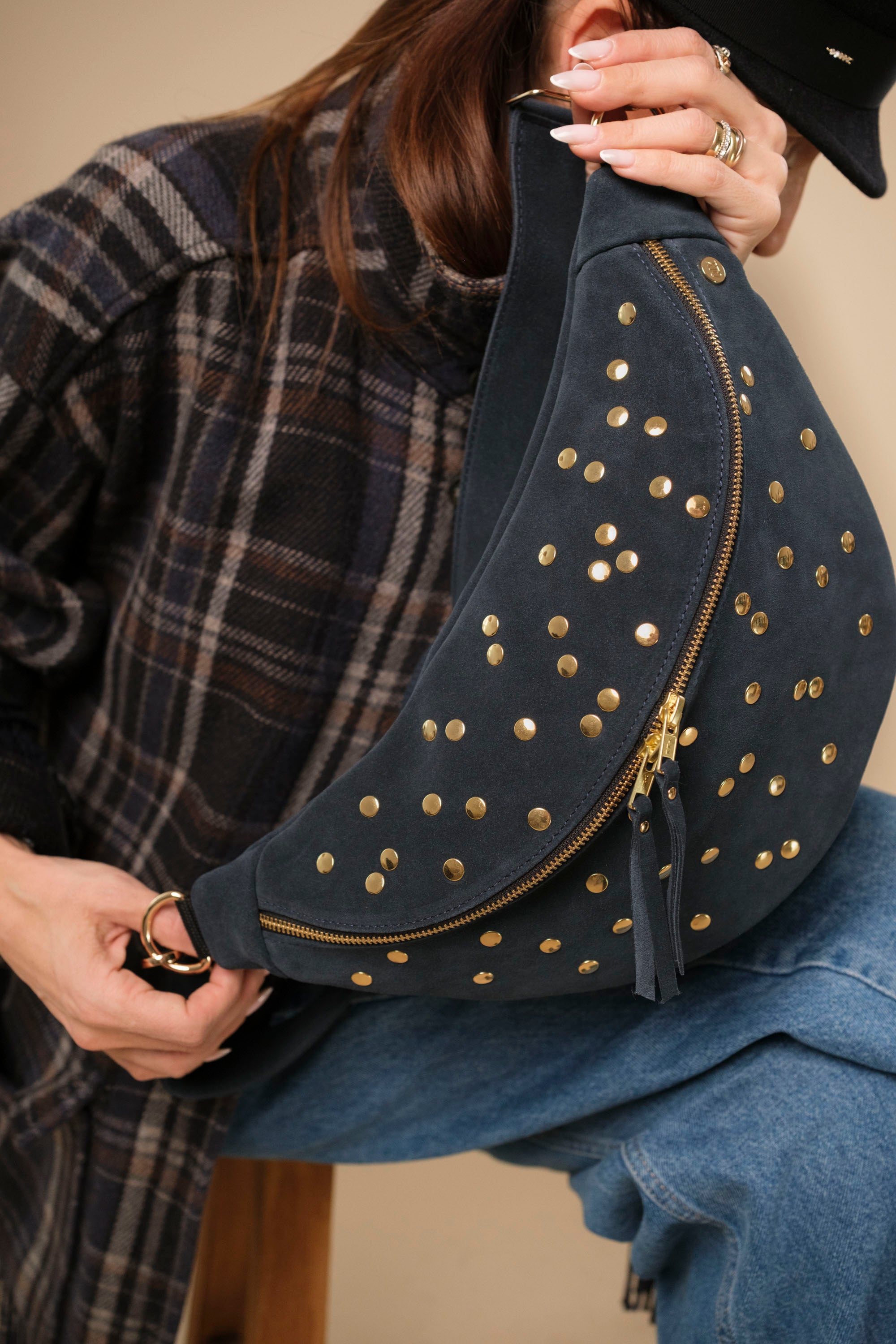 Banane Dotty Cuir Daim Shark