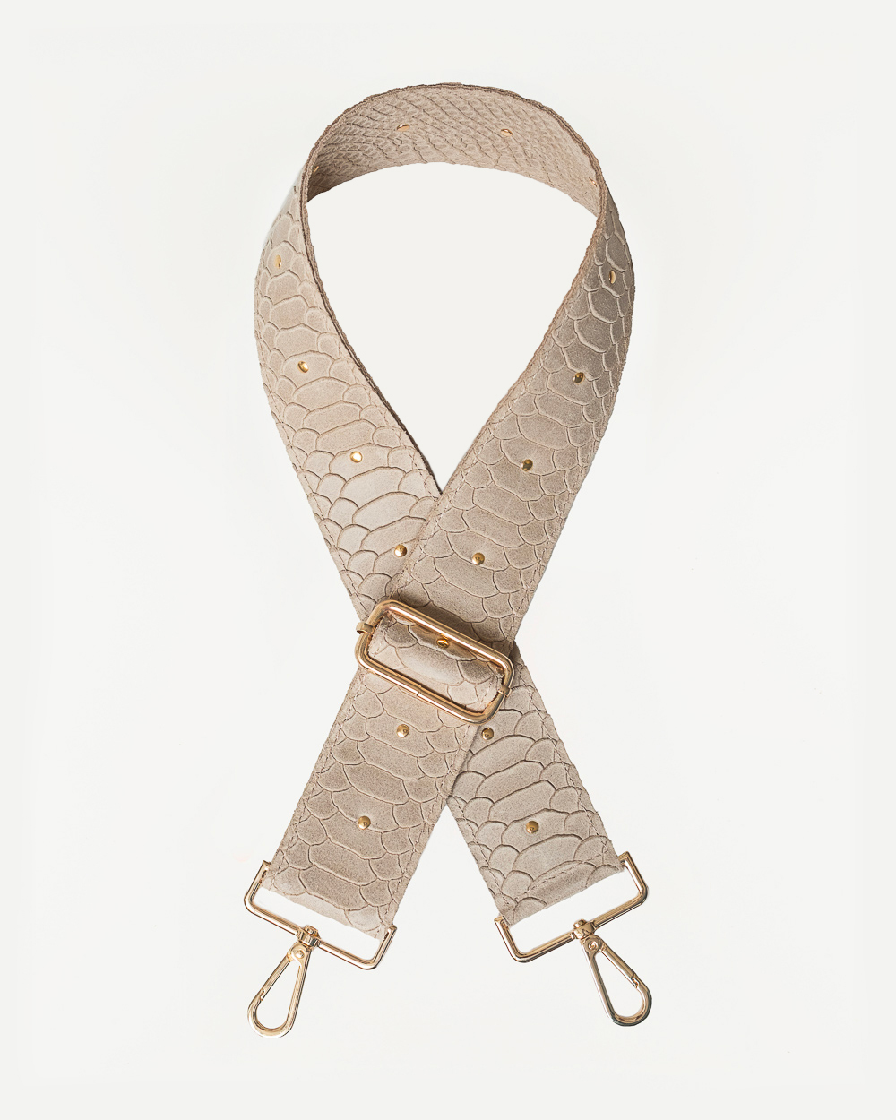 Sangle Cuir Croco Cappuccino