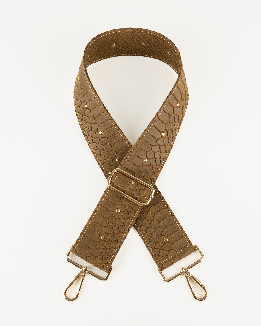 Sangle Cuir Croco Havane
