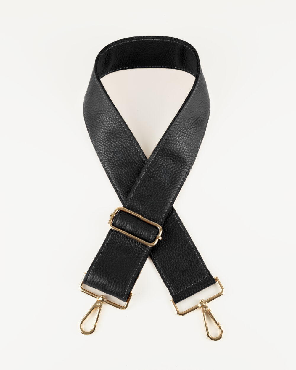 Sangle Cuir Noir Grainé