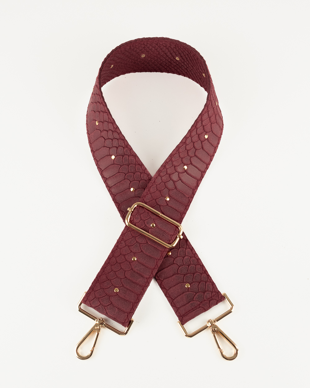 Sangle Cuir Croco Prune